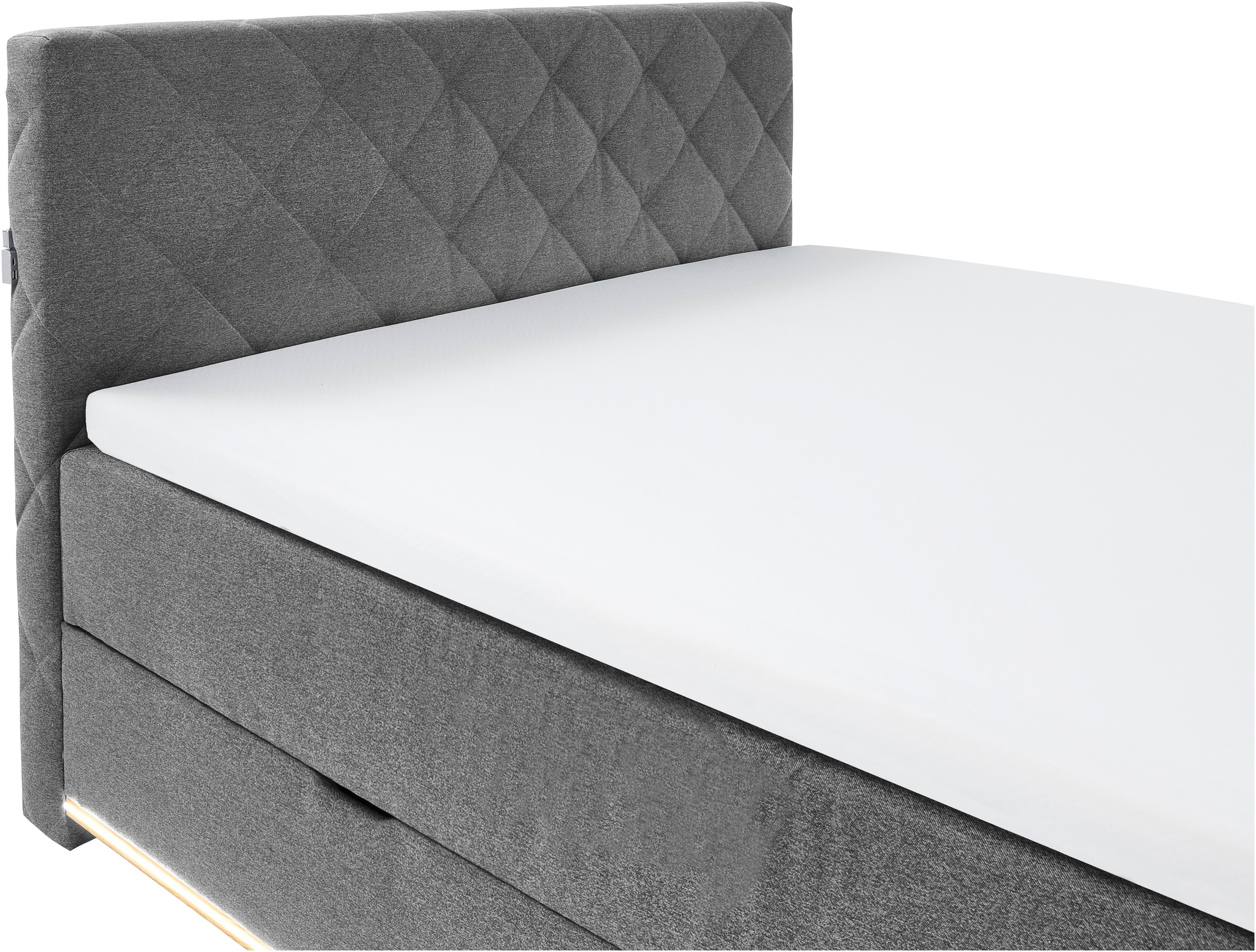 meise.möbel Boxspringbett »Messina«, inkl. Bettkasten, LED-Beleuchtung und Topper