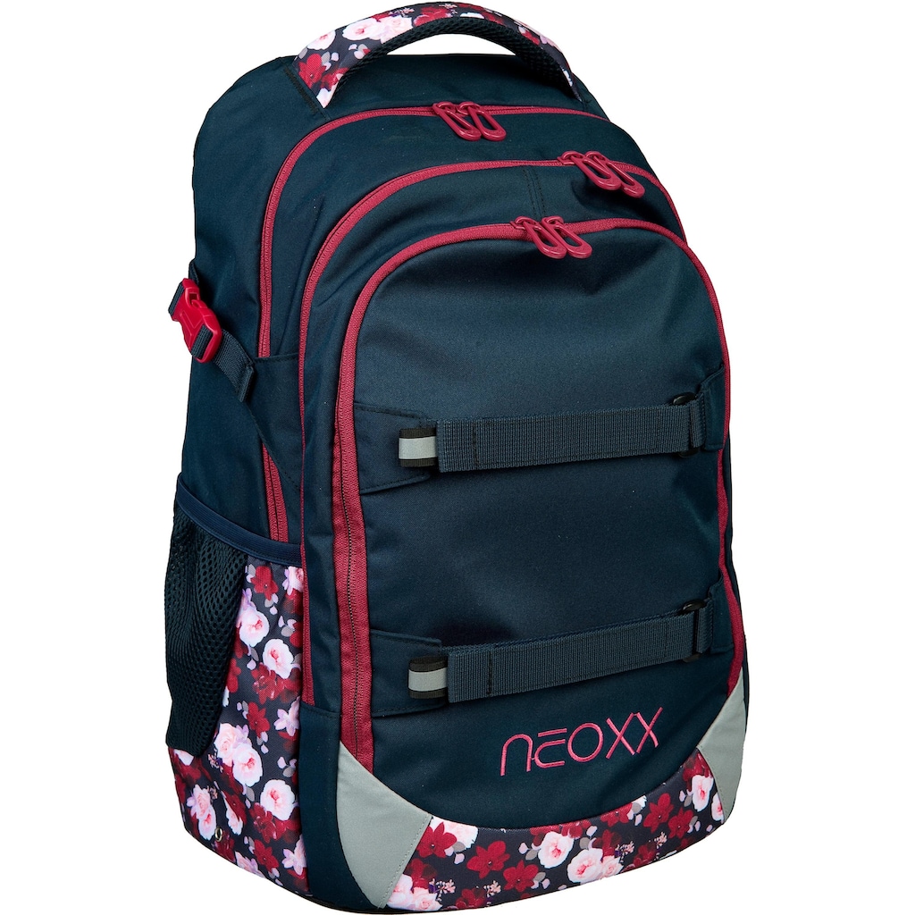 neoxx Schulrucksack »Active, My Heart Blooms«, reflektierende Details