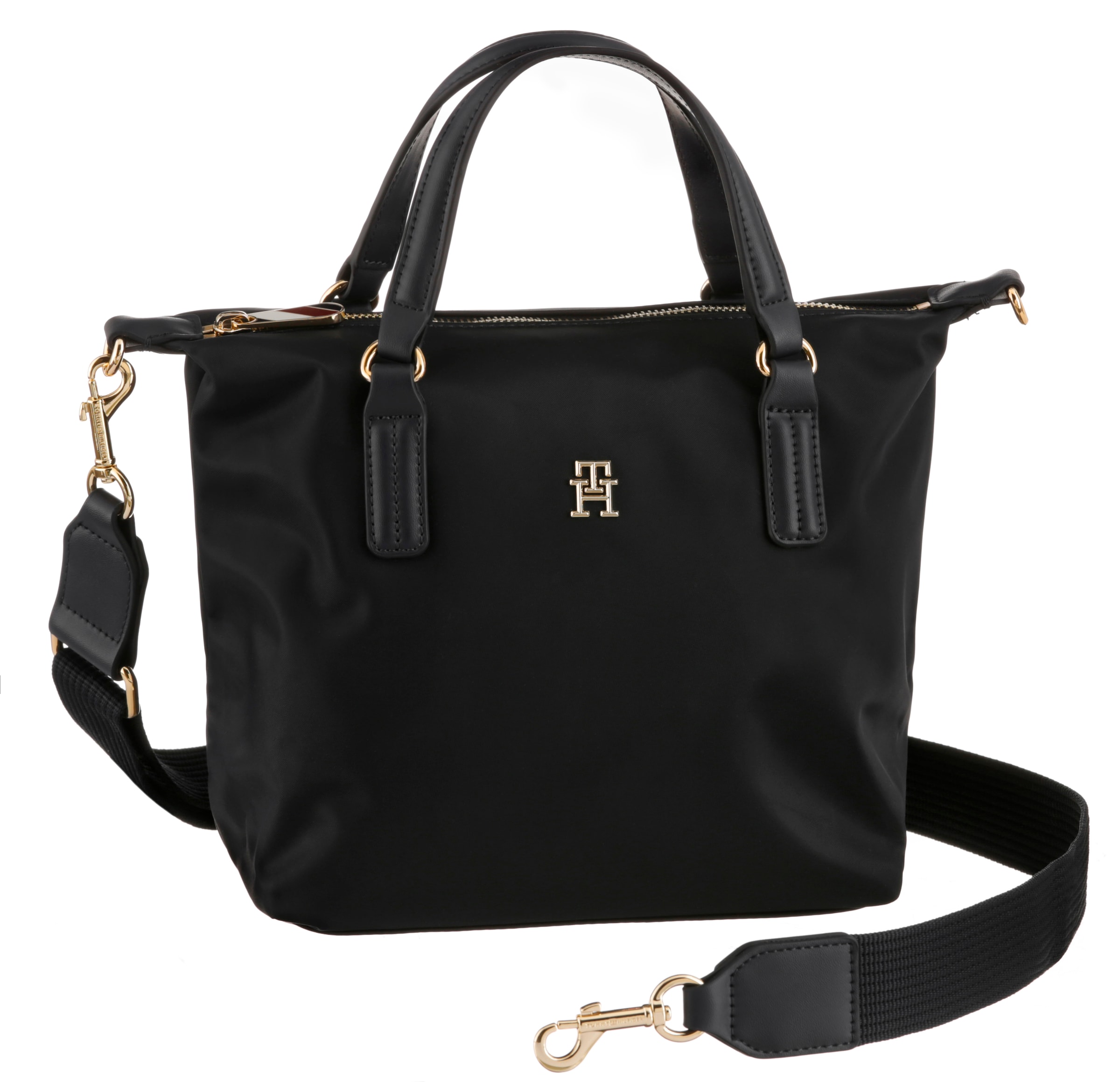 Tommy Hilfiger Henkeltasche "POPPY NEW SMALL TOTE", mit Markenemblem vorne