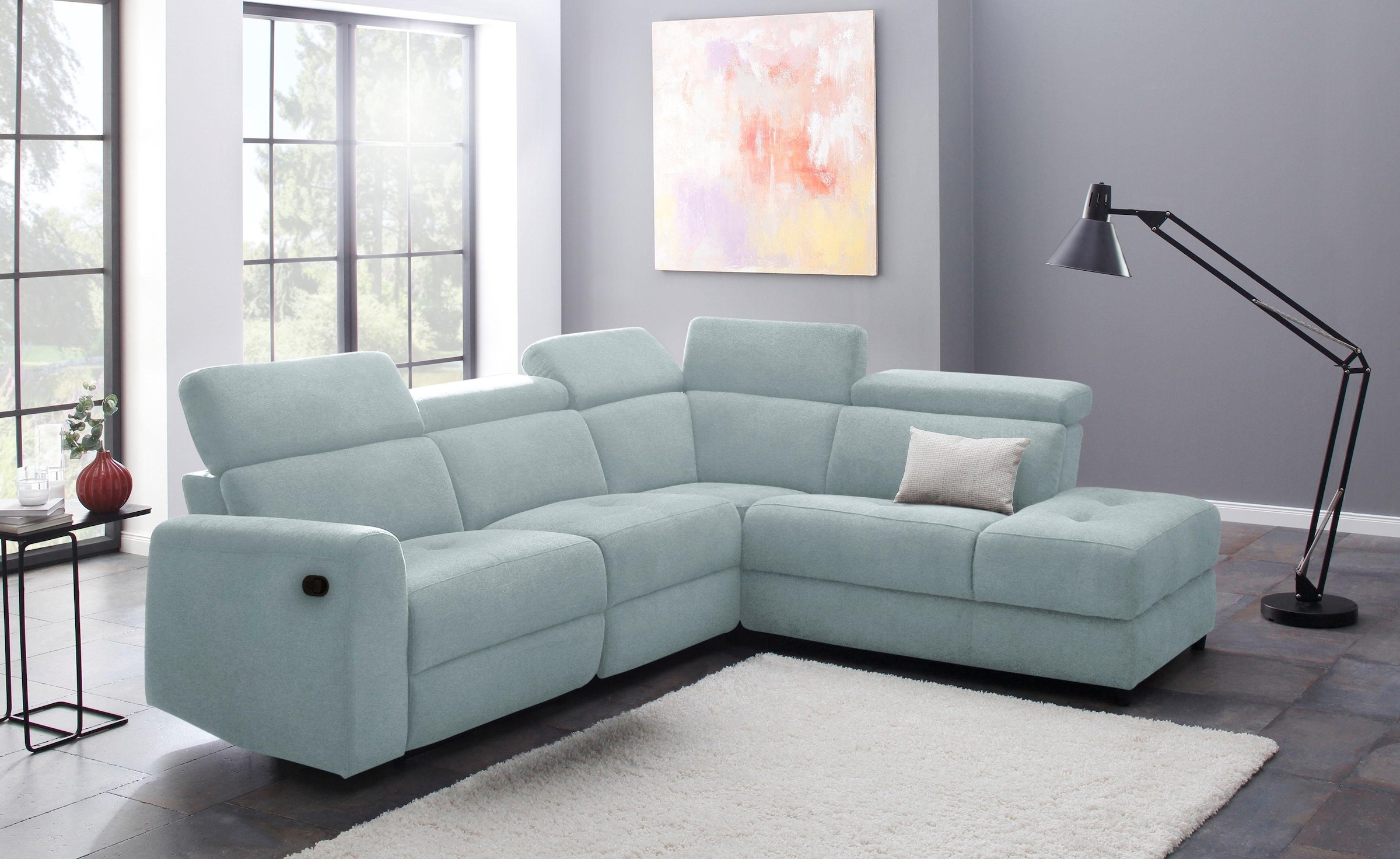Home affaire Ecksofa »Sentrano, L-Form,«, 273 cm, man. o. elektr. Relaxfunktion und USB/Kopfverstellung
