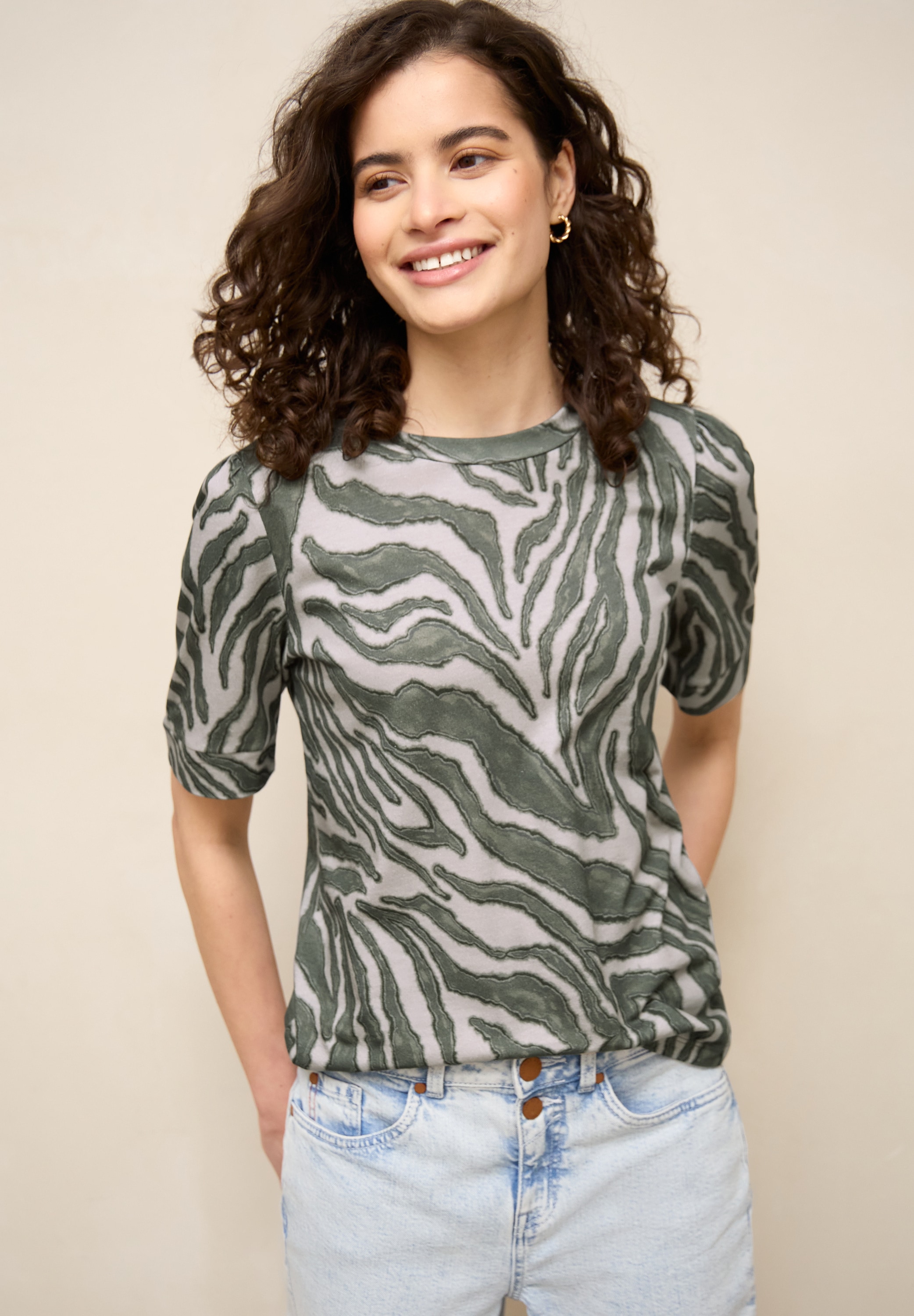 STREET ONE STUDIO T-Shirt mit Zebra-Print günstig online kaufen