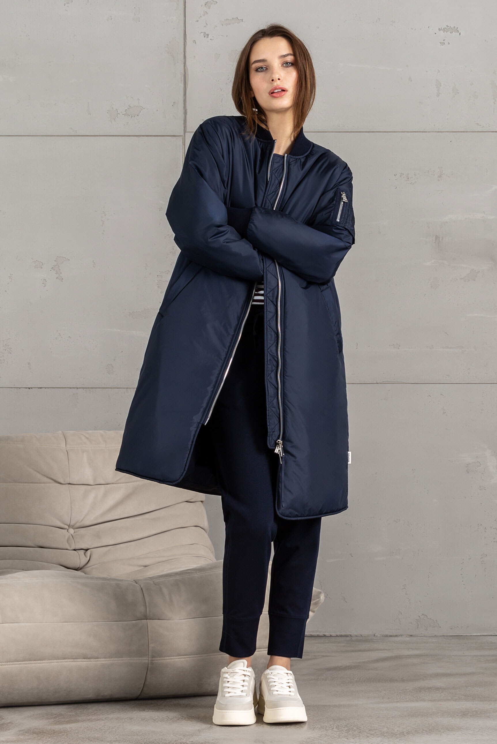 SENSES.THE LABEL Langjacke, ohne Kapuze, mit Two-Way-Zipper günstig online kaufen