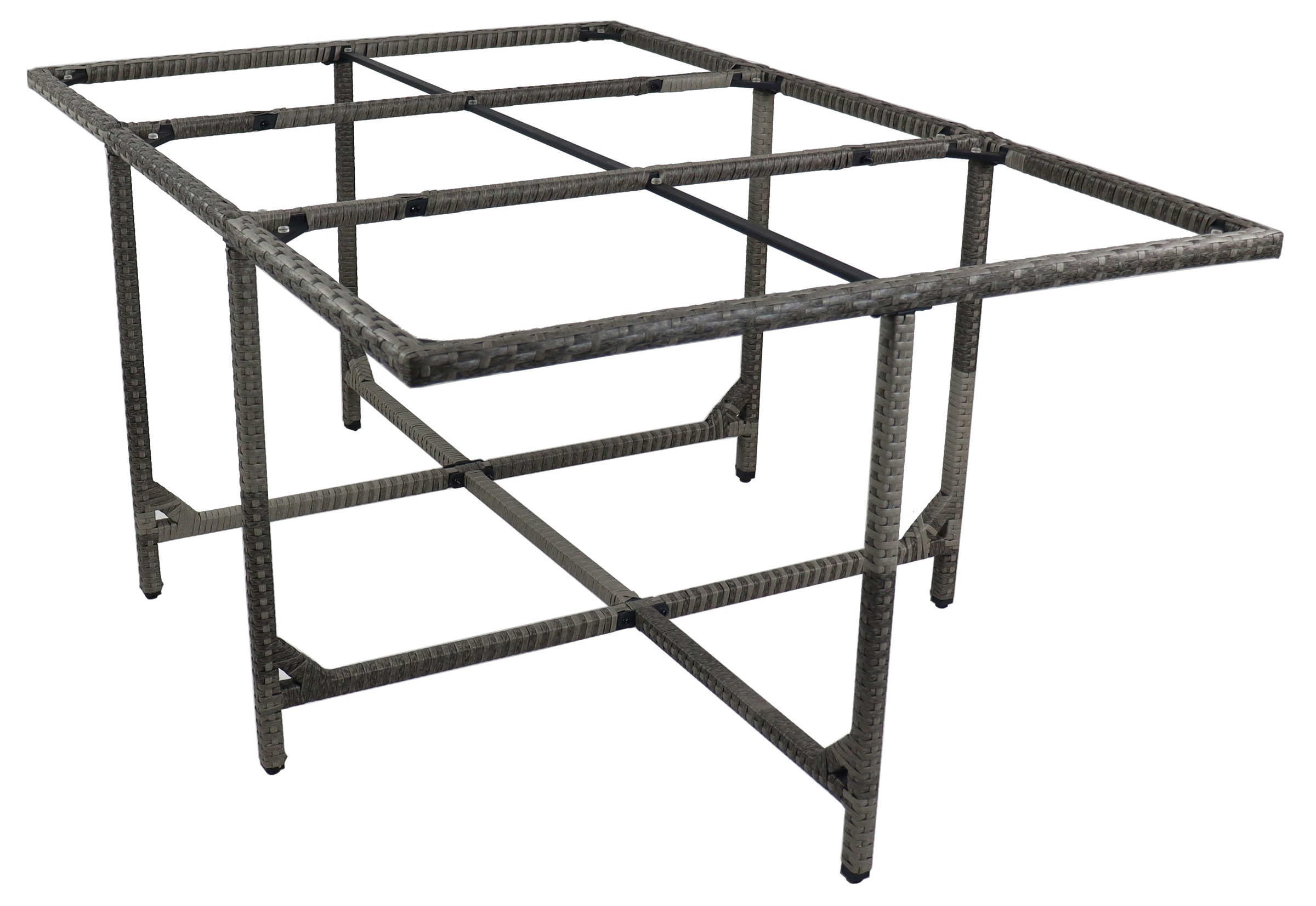 Gartentisch VCM "Rattan Gartentisch Balkontisch Raloso 170x110", grau, B:170cm T:110cm, Tische, Gartentisch 2