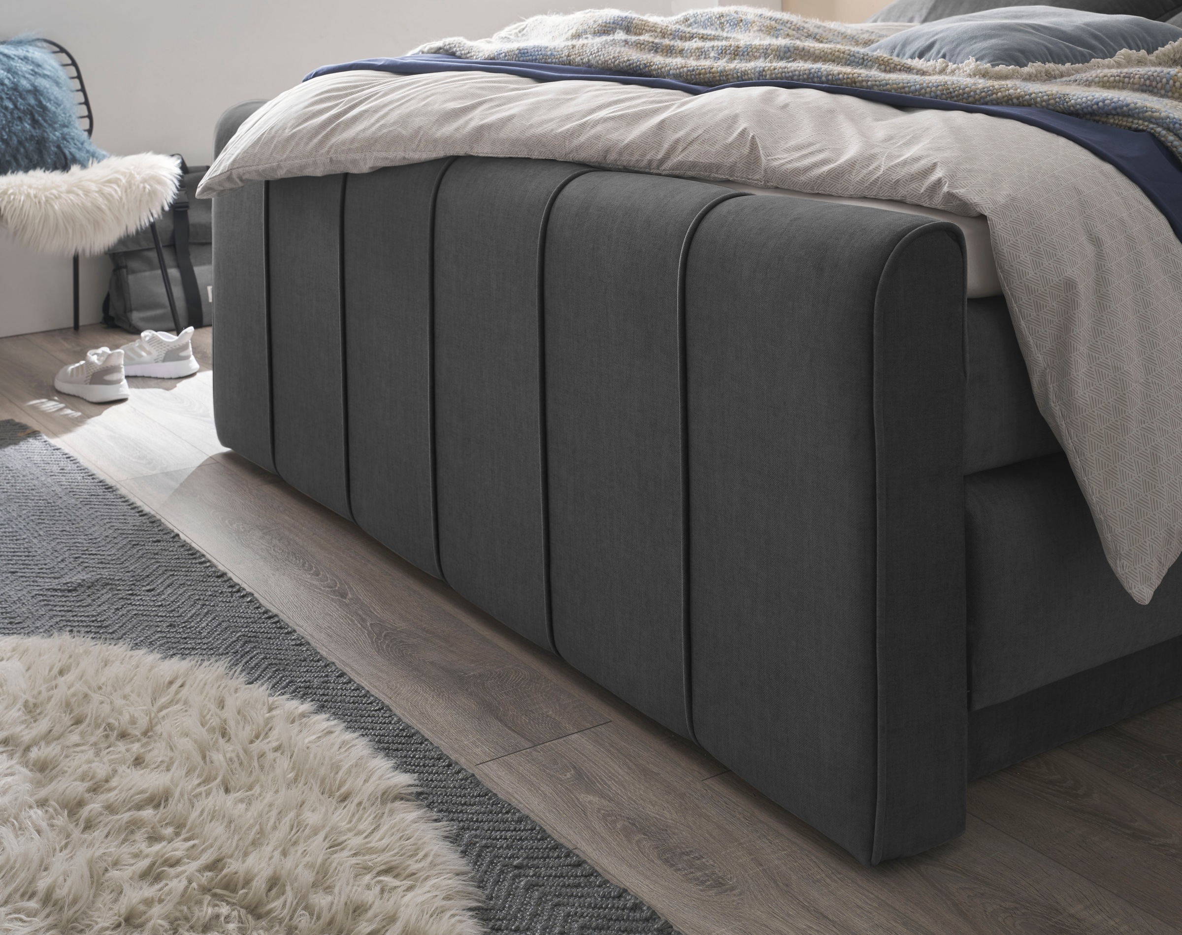 set one by Musterring Boxspringbett »Fairfield«, mit Bettkasten, Kopfteil mit Keder, Breite 160 cm oder 180 cm