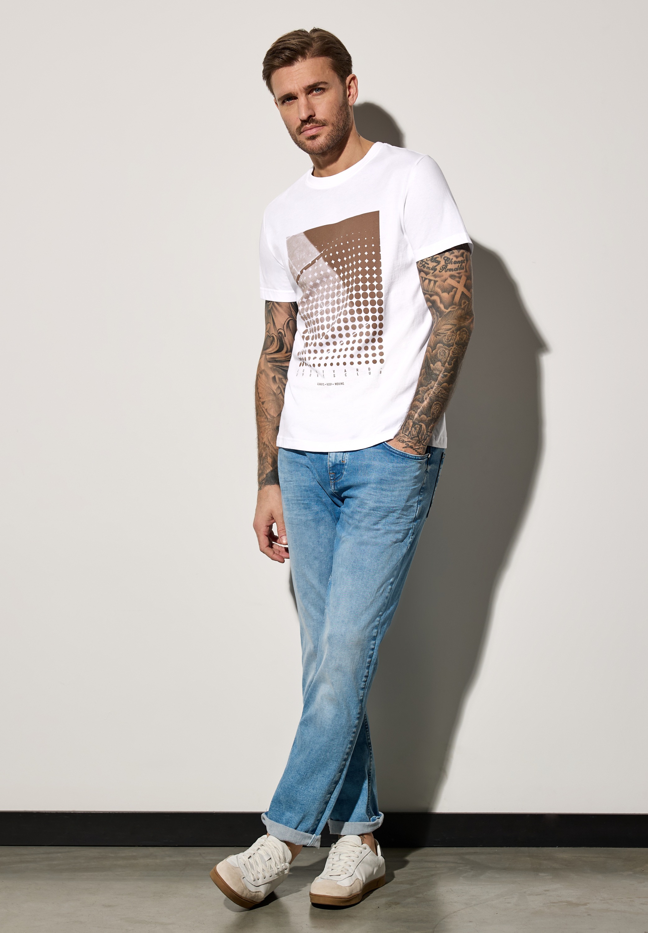 STREET ONE MEN T-Shirt, mit Rundhalsausschnitt