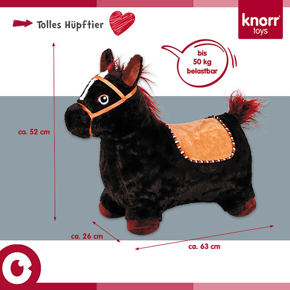 Knorrtoys® Hüpftier »Pferd braun«, inkl. Luftpumpe, mit Kuschelbezug