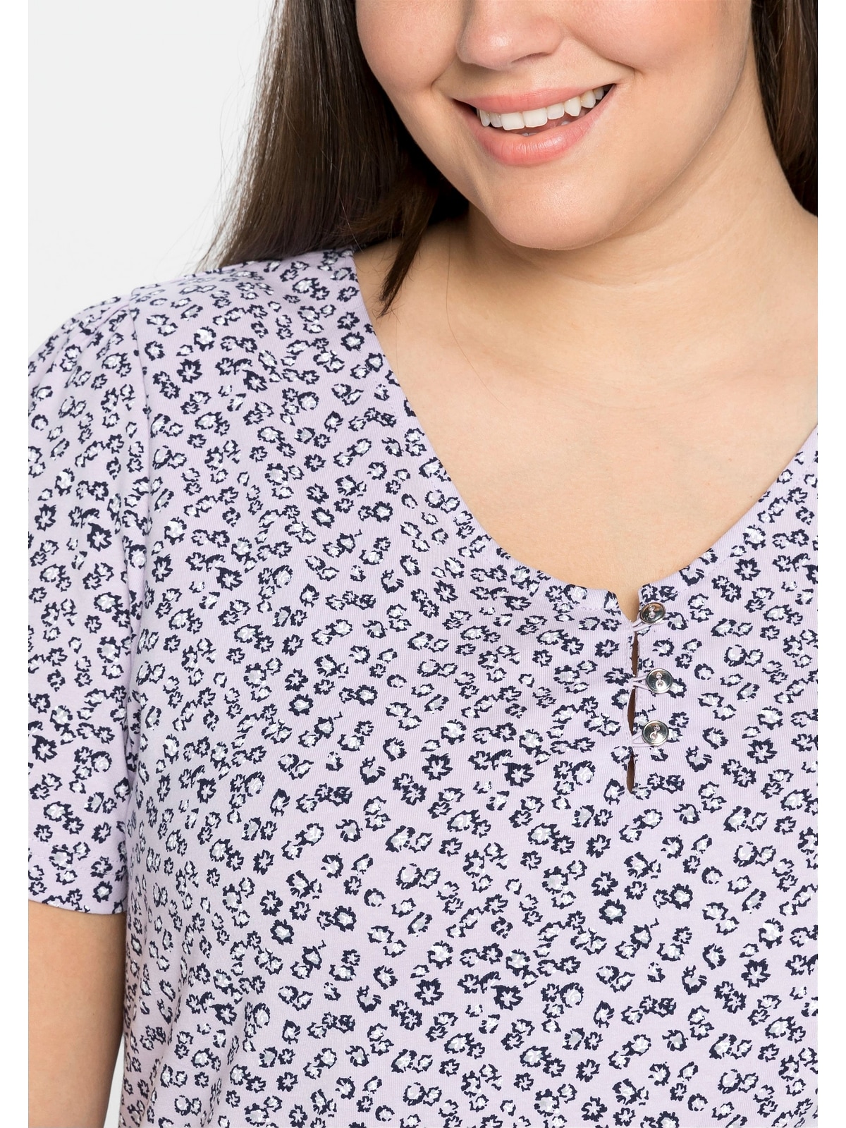 Sheego T-Shirt »Große Größen«, mit zartem Alloverdruck für kaufen | BAUR