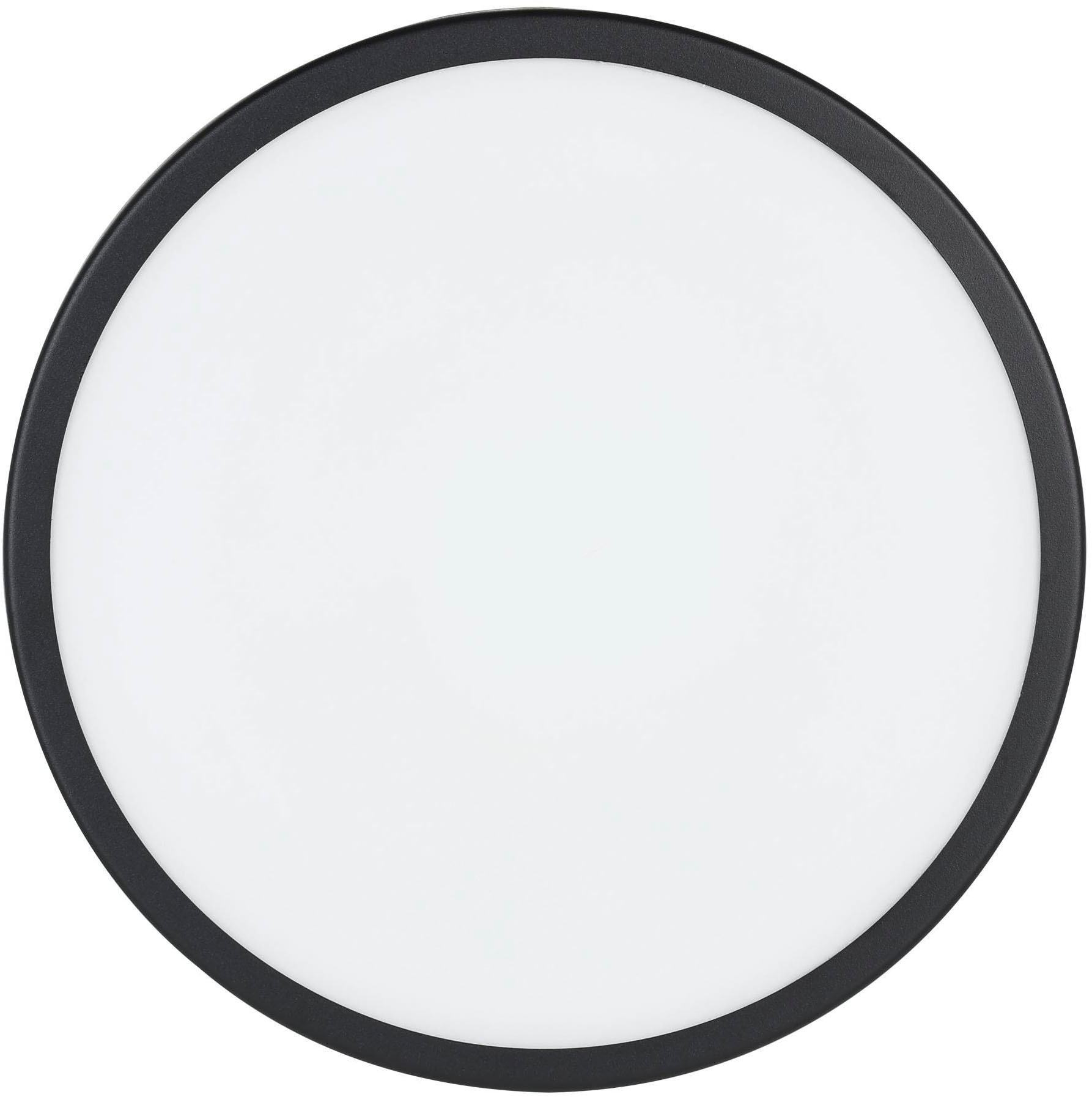 EGLO Deckenleuchte »LED Palermo Deckenlampe, Wohnzimmerlampe, Metall und Glas, IP44, Lampe« LED-Modul 1 Stk. Warmweiß Wand-/Deckenleuchte - H7,5 x Ø30 cm - schwarz - 3X5,7W inkl.