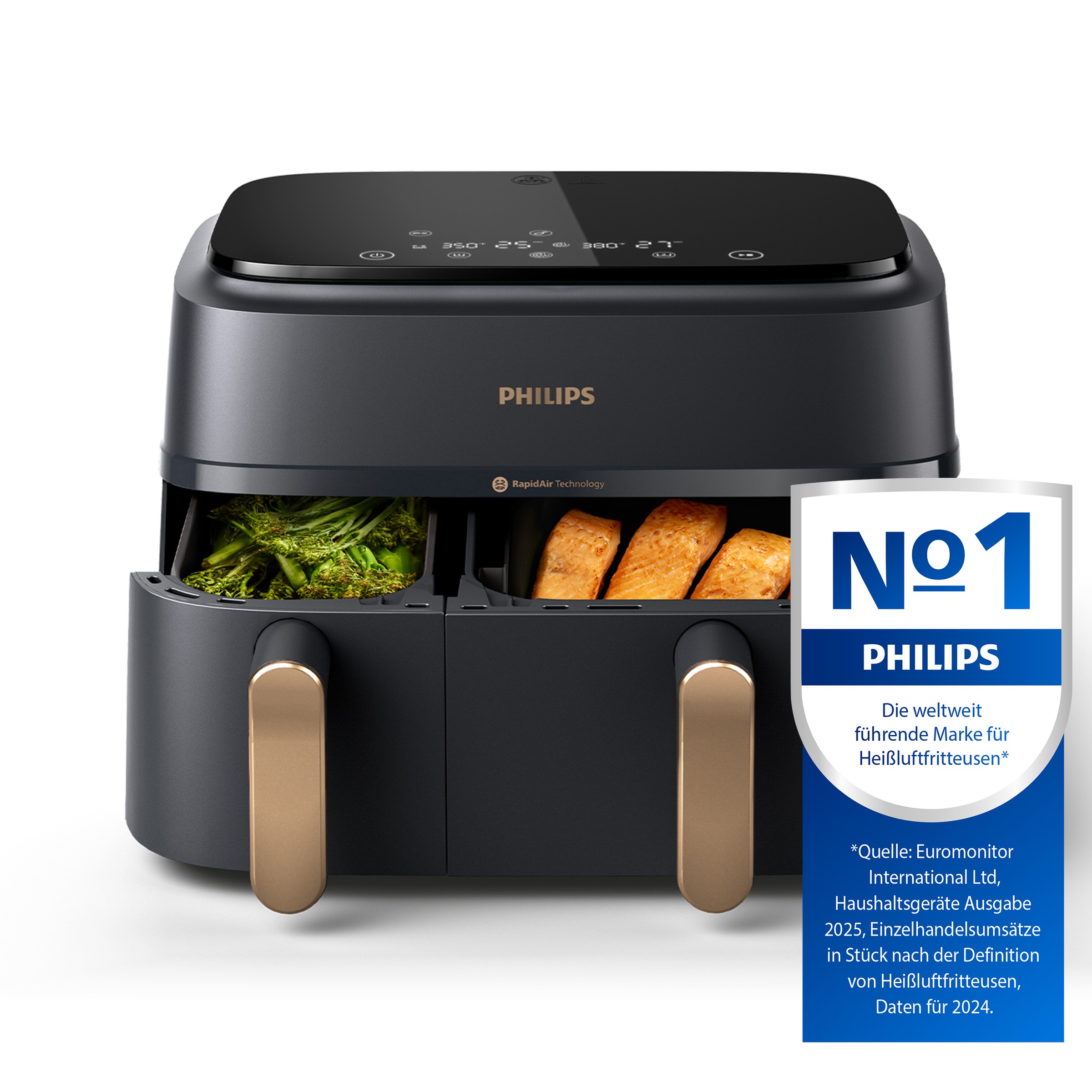 Philips Heißluftfritteuse "Airfryer 3000 Dual Basket NA352/00, zwei Körbe m günstig online kaufen