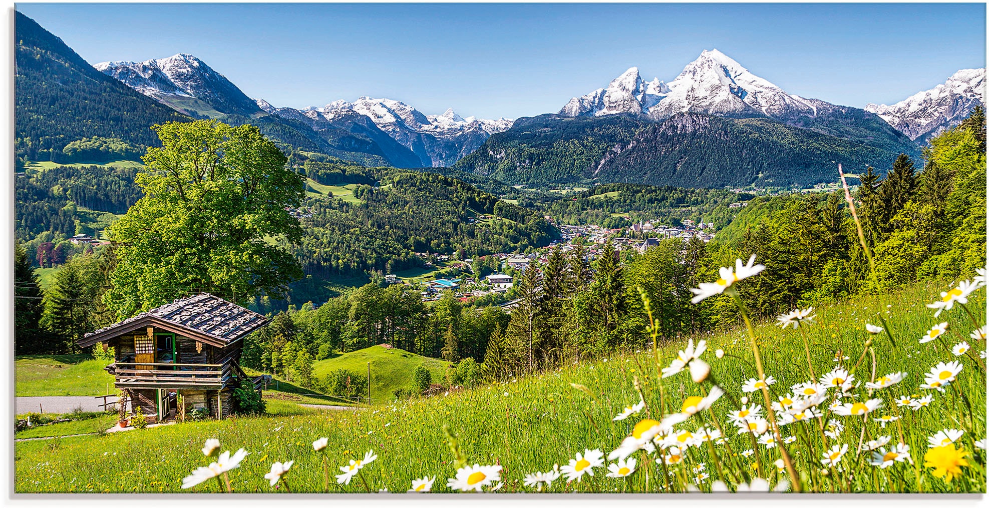 Artland Glasbild »Landschaft in den Bayerischen Alpen«, Berge, (1 St.), in verschiedenen Größen
