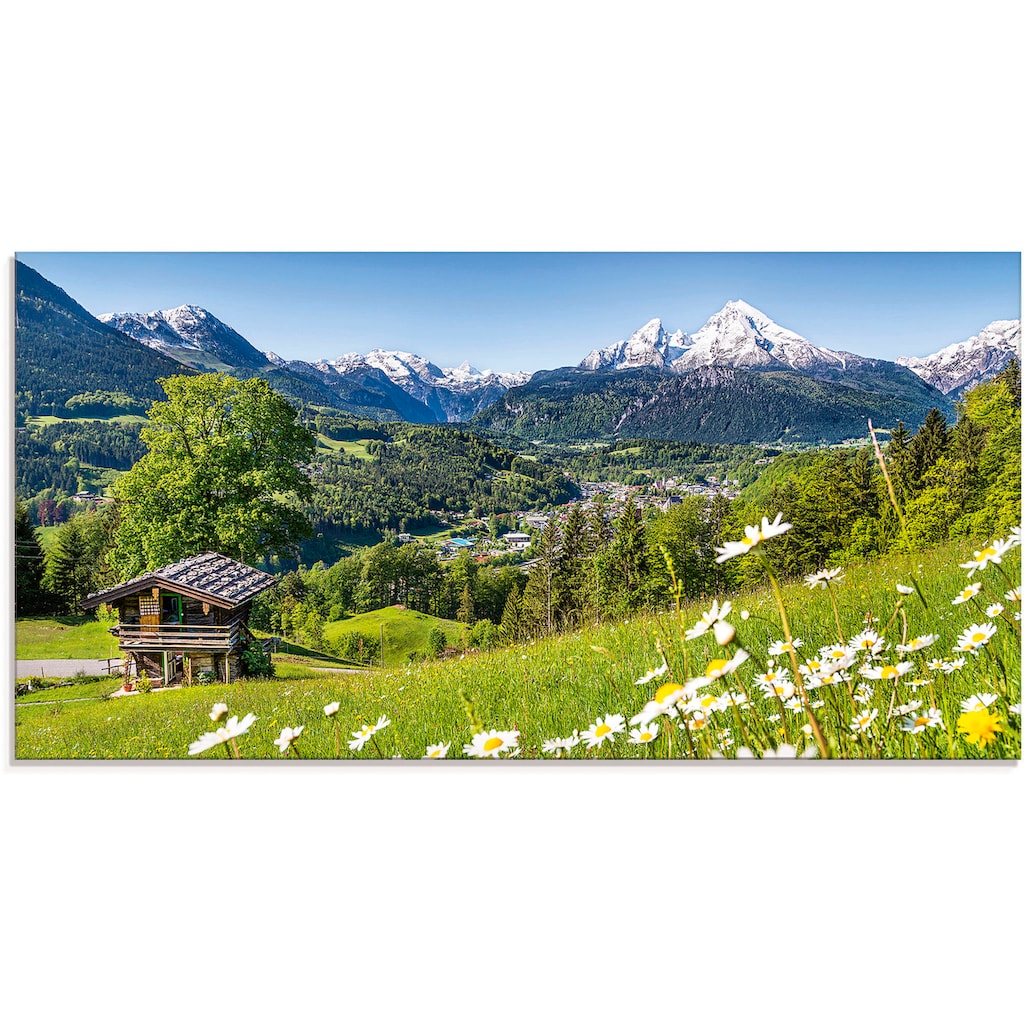 Artland Glasbild »Landschaft in den Bayerischen Alpen«, Berge, (1 St.)