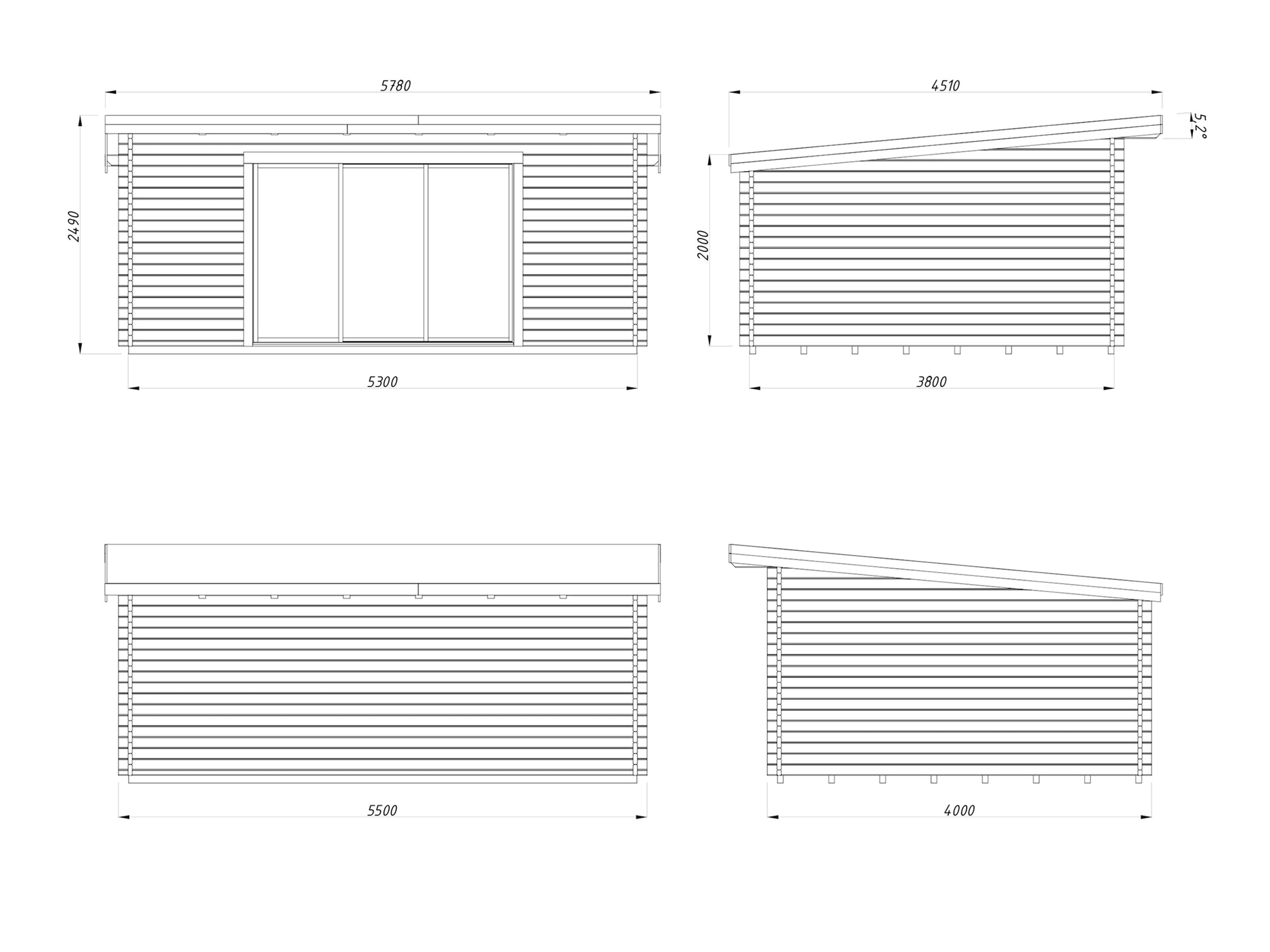 Palmako Gartenhaus »Lea 19,4 m², Slide«