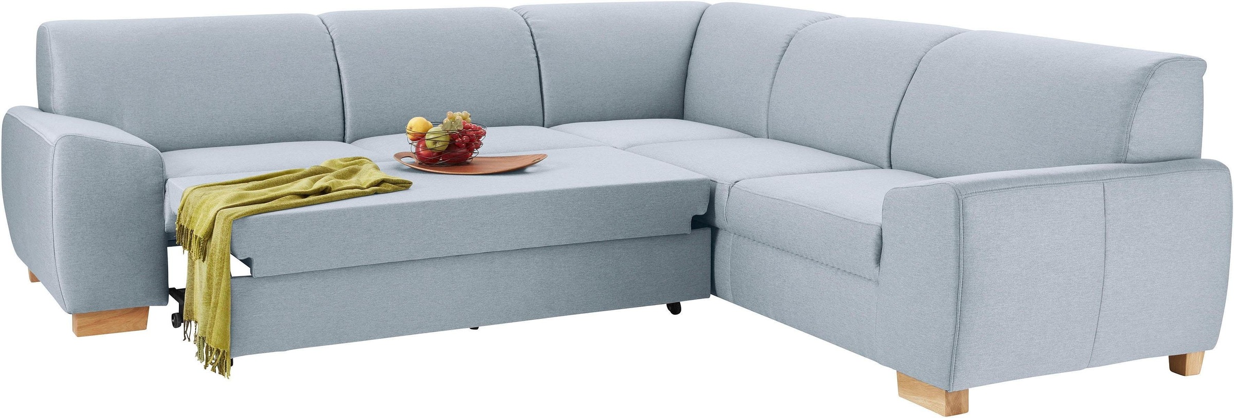 DOMO collection Ecksofa »Incanto kubische Formensprache, komfortabel, flache Armlehnen, L-Form«, wahlweise mit Bettfunktion