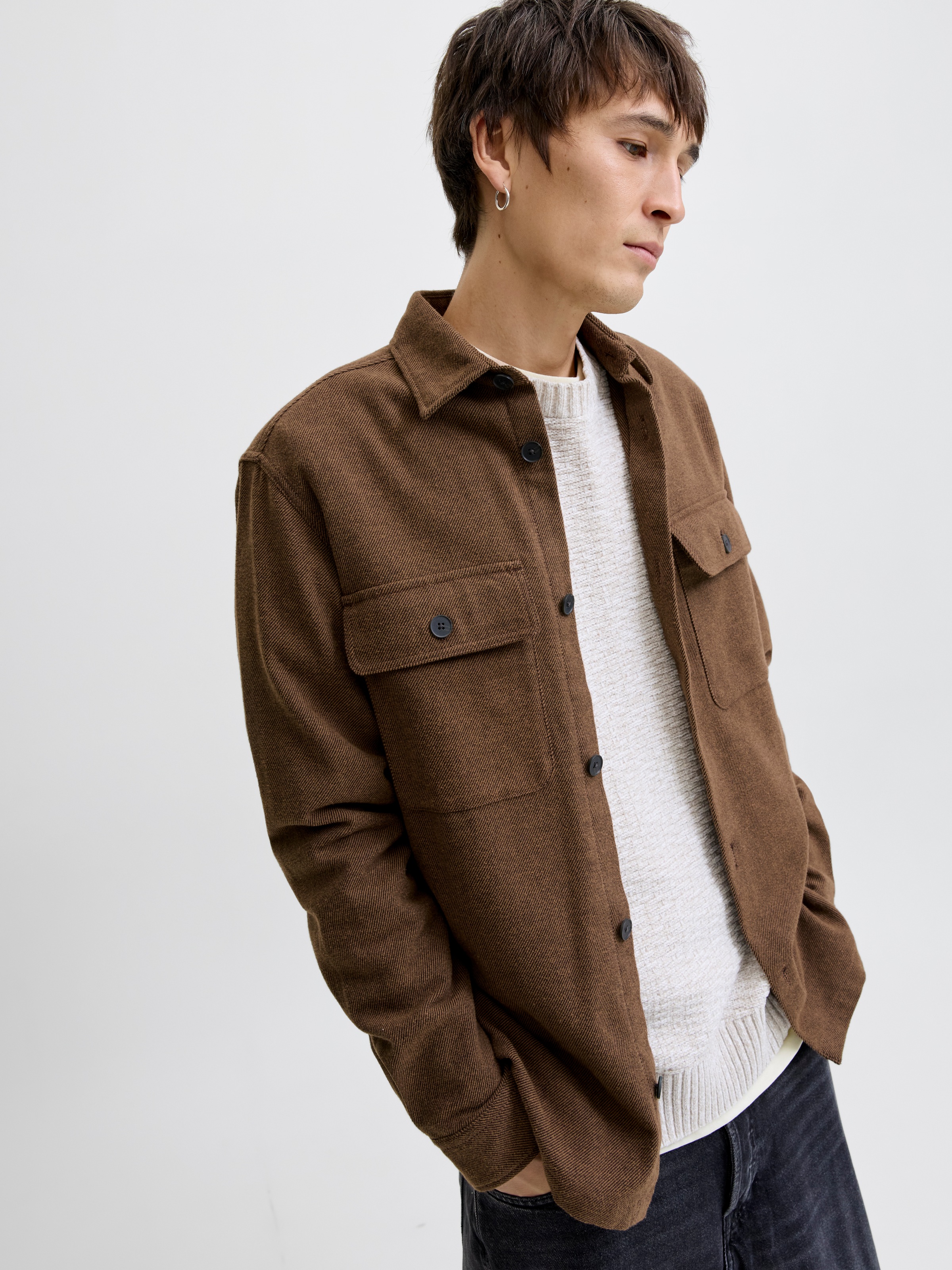 Jack & Jones Langarmhemd "JPRRAYLE MELANGE SOLID L/S OVERSHIRT SN" günstig online kaufen