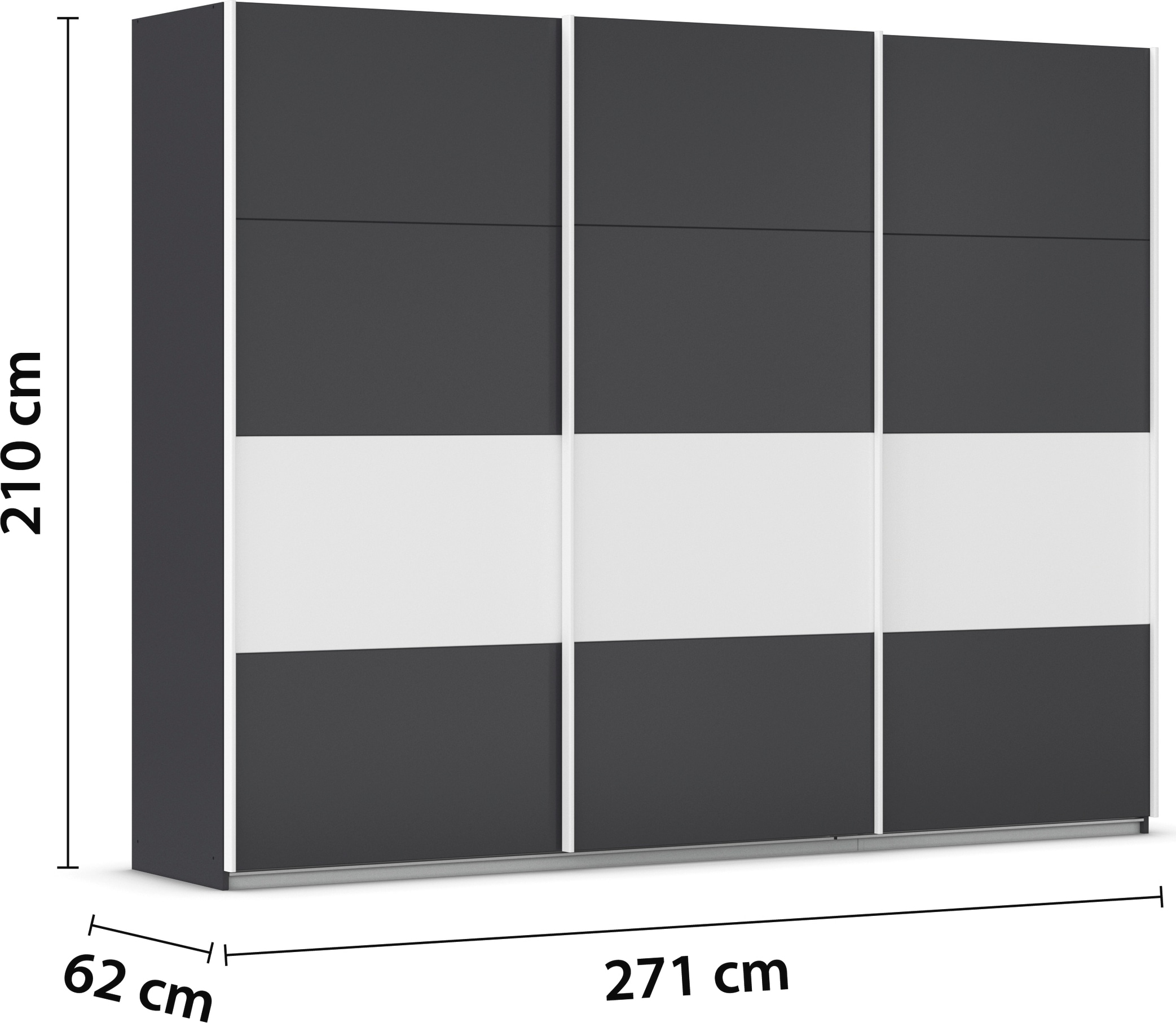 rauch Schwebetürenschrank »Schwebetürenschrank Kleiderschrank Schrank Garderobe CORTONA«, inkl. Inneneinteilung, 2 Stoffboxen und zusätzlichen Einlegeböden