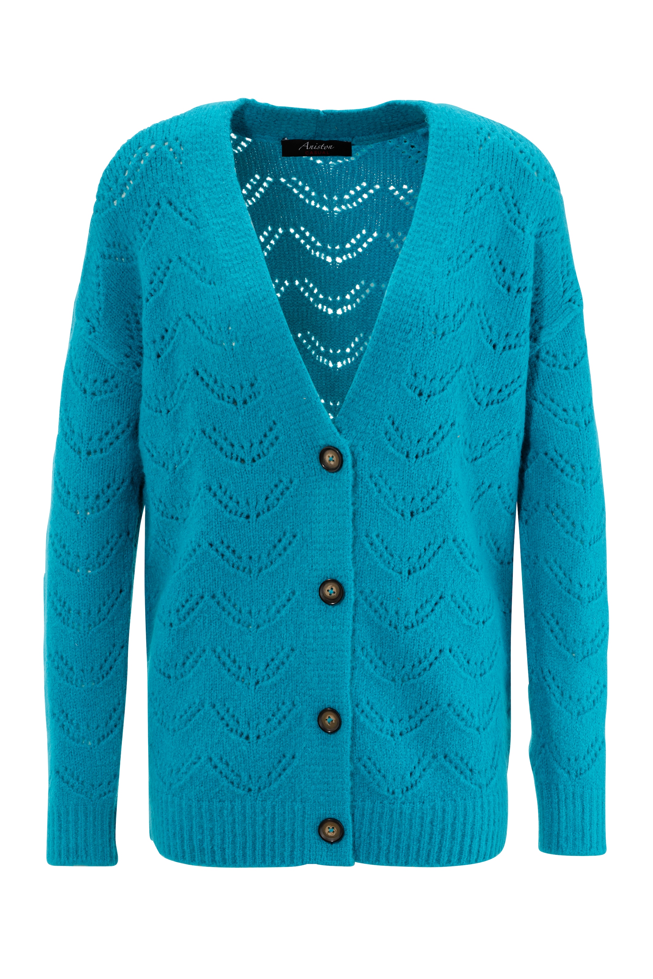 Aniston CASUAL Strickjacke, mit Ajourstrickmuster