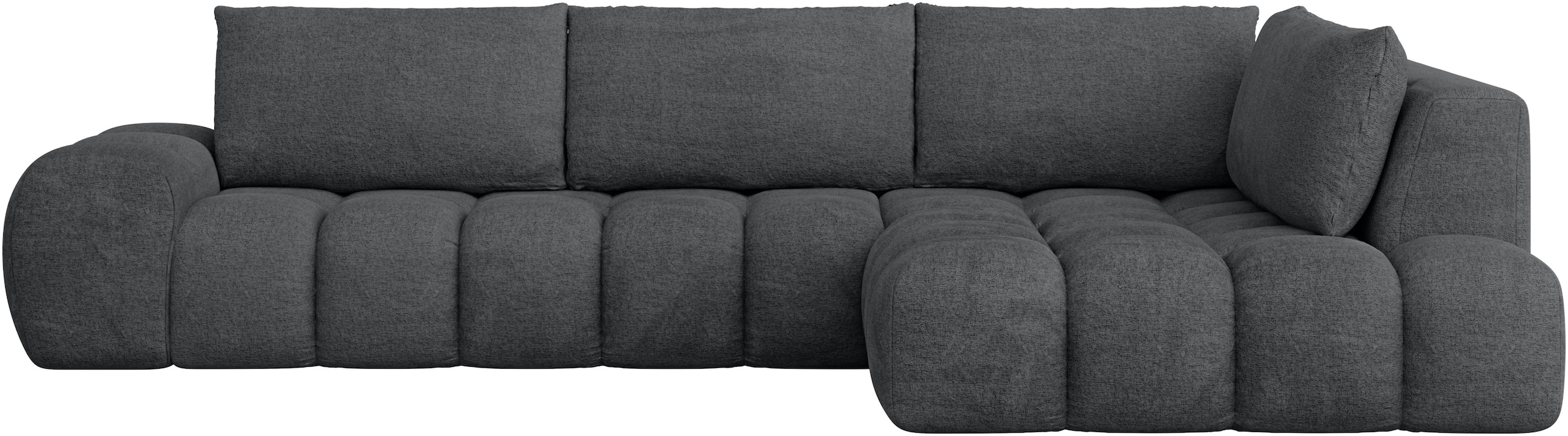 INOSIGN Ecksofa »AZITA Designsofa, elegant und bequem L-Form, Bubble-Optik«, lose Rückenkissen, traumhafte Steppung, Maße B/T/H: 352/210/72 cm