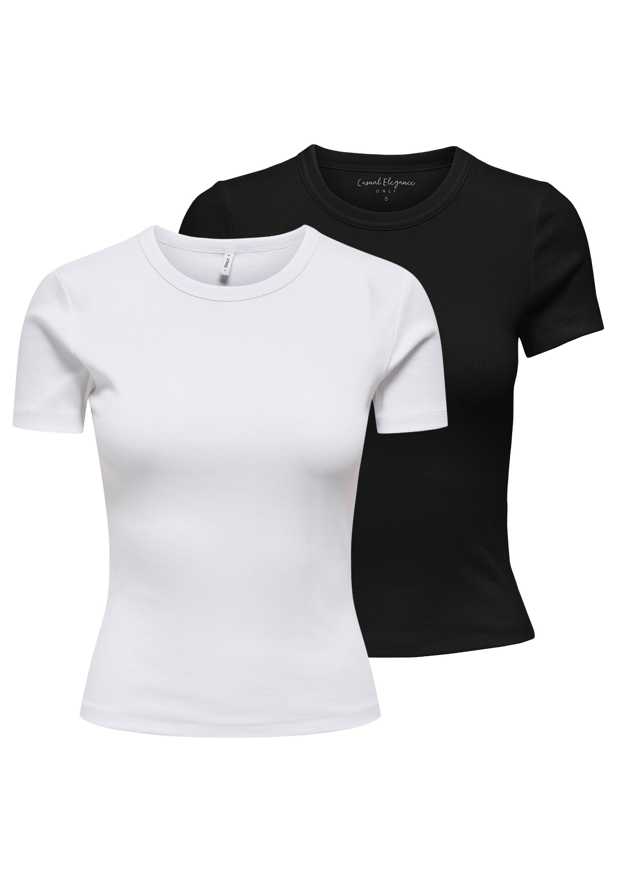 ONLY T-Shirt "T-Shirt ONLVAL O-NECK TOP 2er Pack" 2