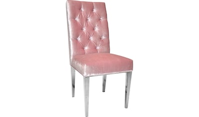 Stuhl »Pinky«, (Set), 2 St., Samtvelours, Knopfheftung am Rücken und silberfarbenen...