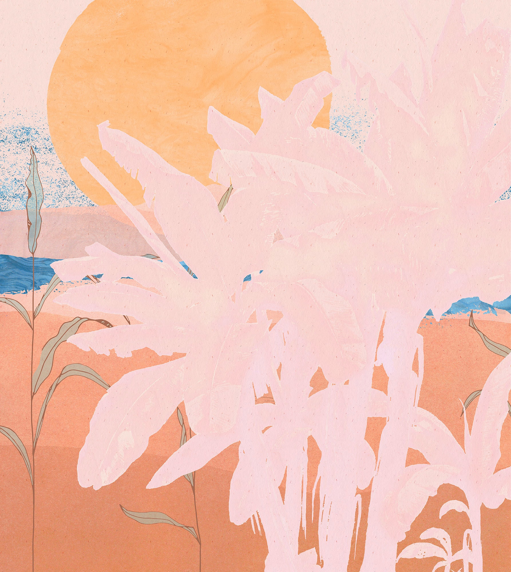 Komar Vliestapete »Platanos Pink«, 250x280 x cm (Breite kaufen Höhe) | BAUR