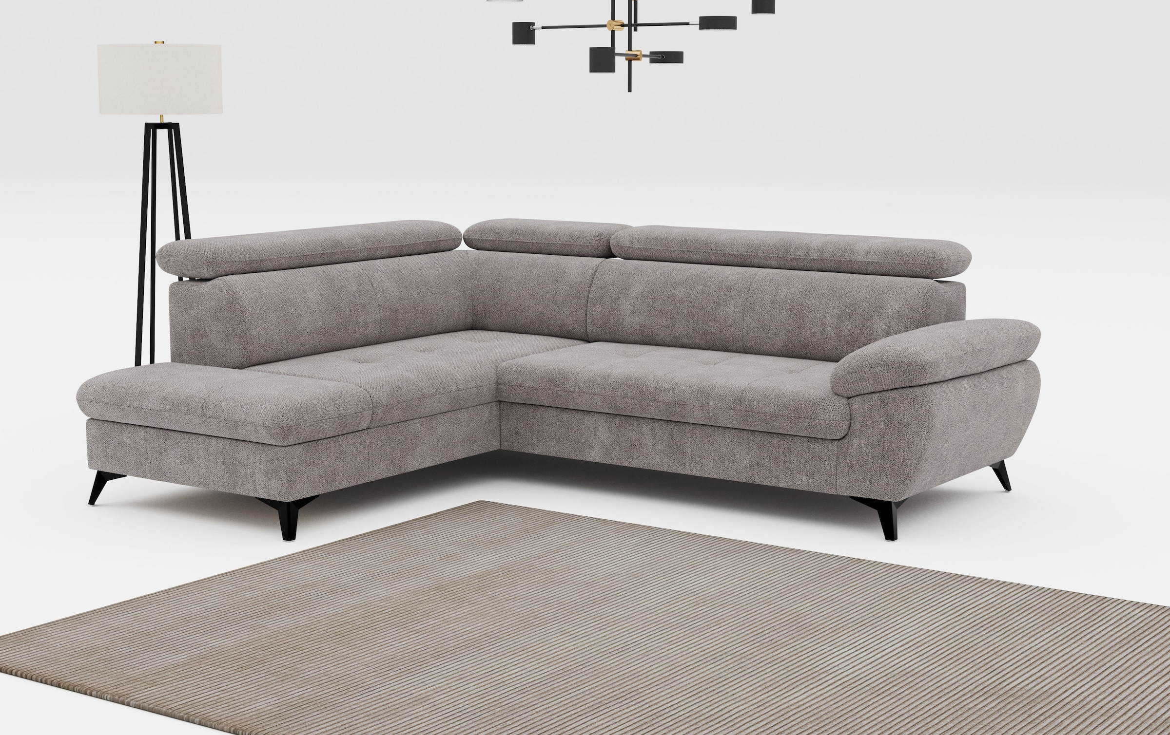 COTTA Ecksofa "Hudson" mit Kopfteilverstellung, optional Schlaffunktion & Bettkasten