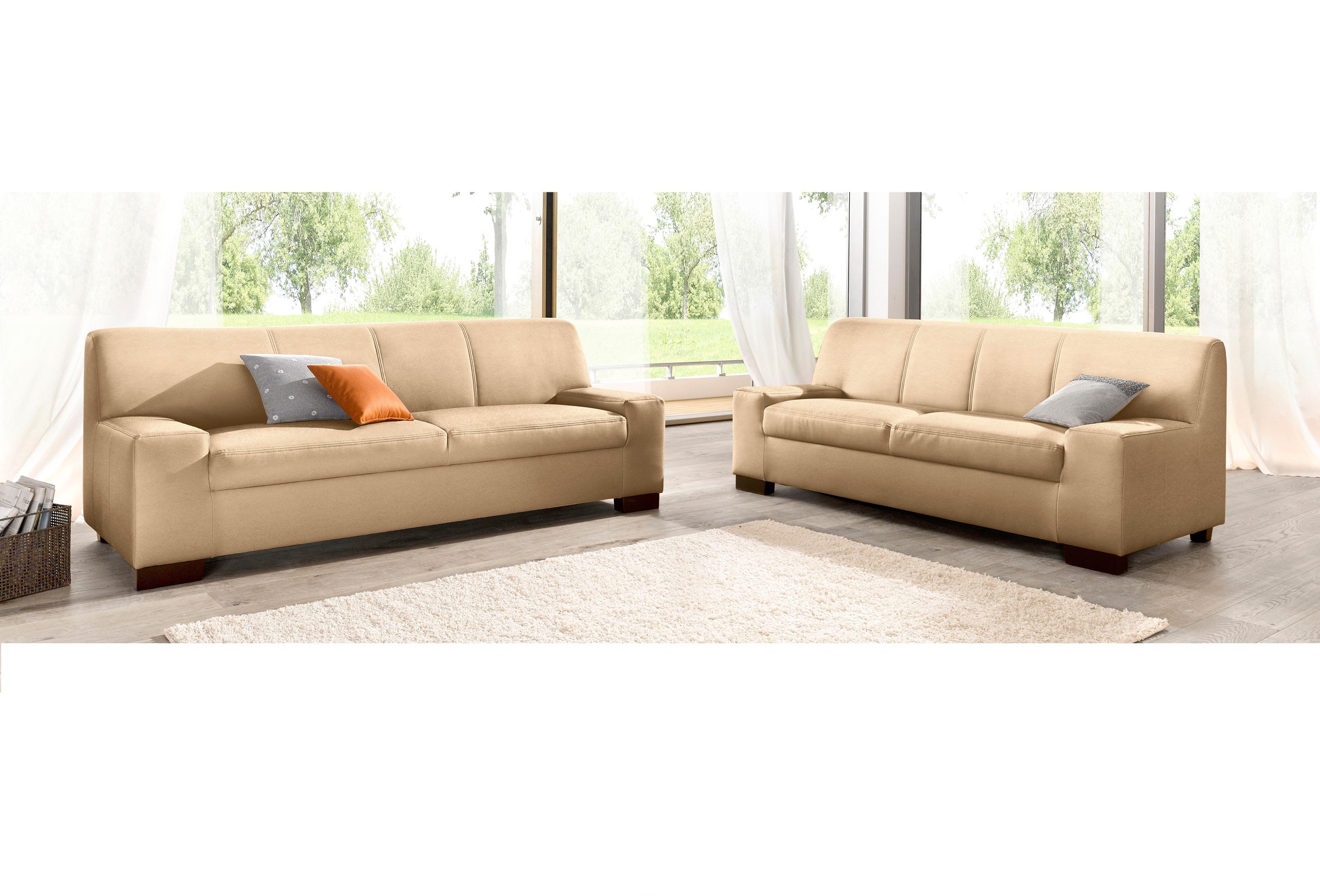 DOMO collection Polstergarnitur "Norma Top,elegant und modern, flache Armle günstig online kaufen