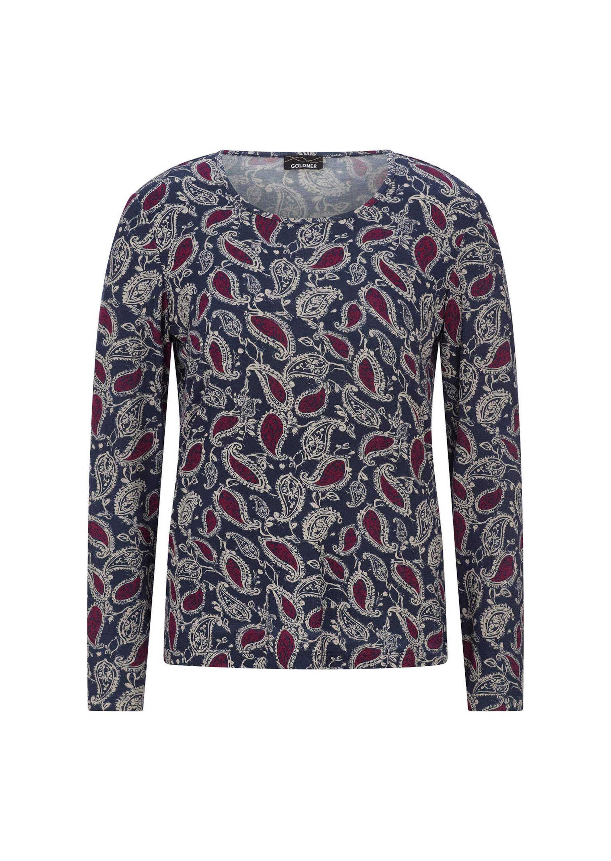 GOLDNER Print-Shirt "Kurzgröße Viskoseshirt mit Paisley-Druck" stretchbequemer Viskosejersey
