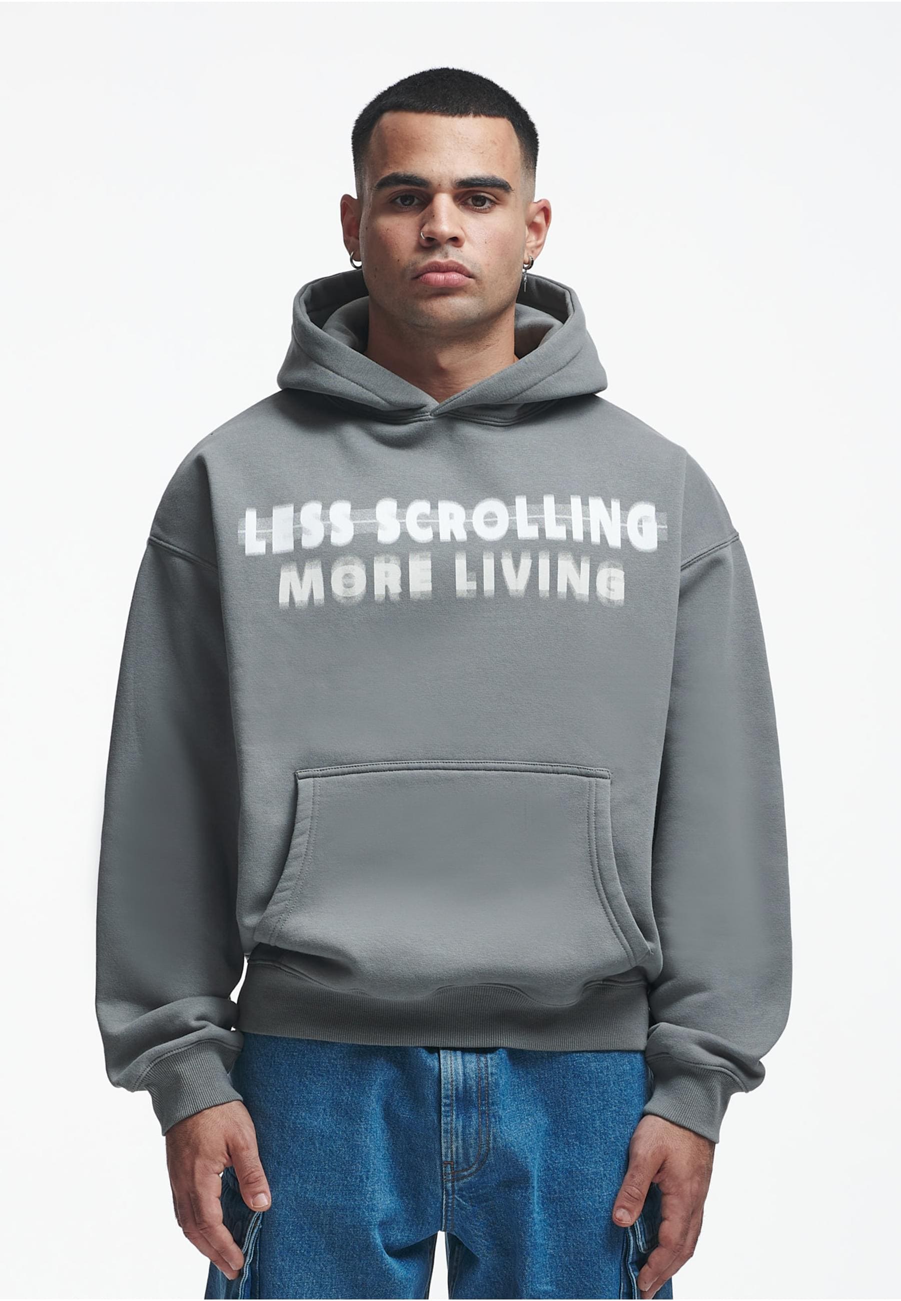 2Y Studios Kapuzensweatshirt »2Y Studios Herren 2Y Less Scrolling Oversize Hoodie«, (1 tlg.)