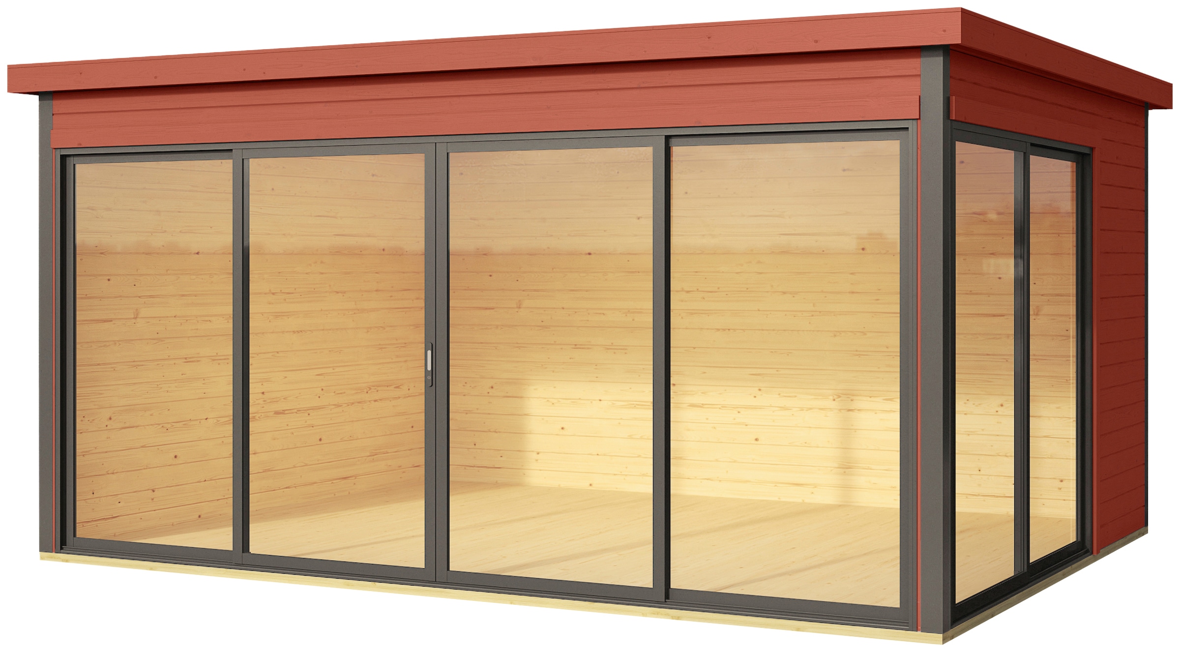 LASITA MAJA Gartenhaus "DOMEO 4 SCHWEDENROT/ANTHRAZIT" Fundamentmass 4180 x günstig online kaufen