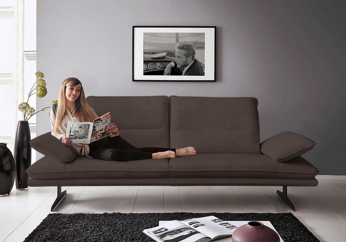 W.SCHILLIG 2,5-Sitzer »broadway, Designsofa mit tollem Sitzkomfort«, Sitztiefenverstellung, Kopfteil- & Seitenteilverstellung, Breite 216cm