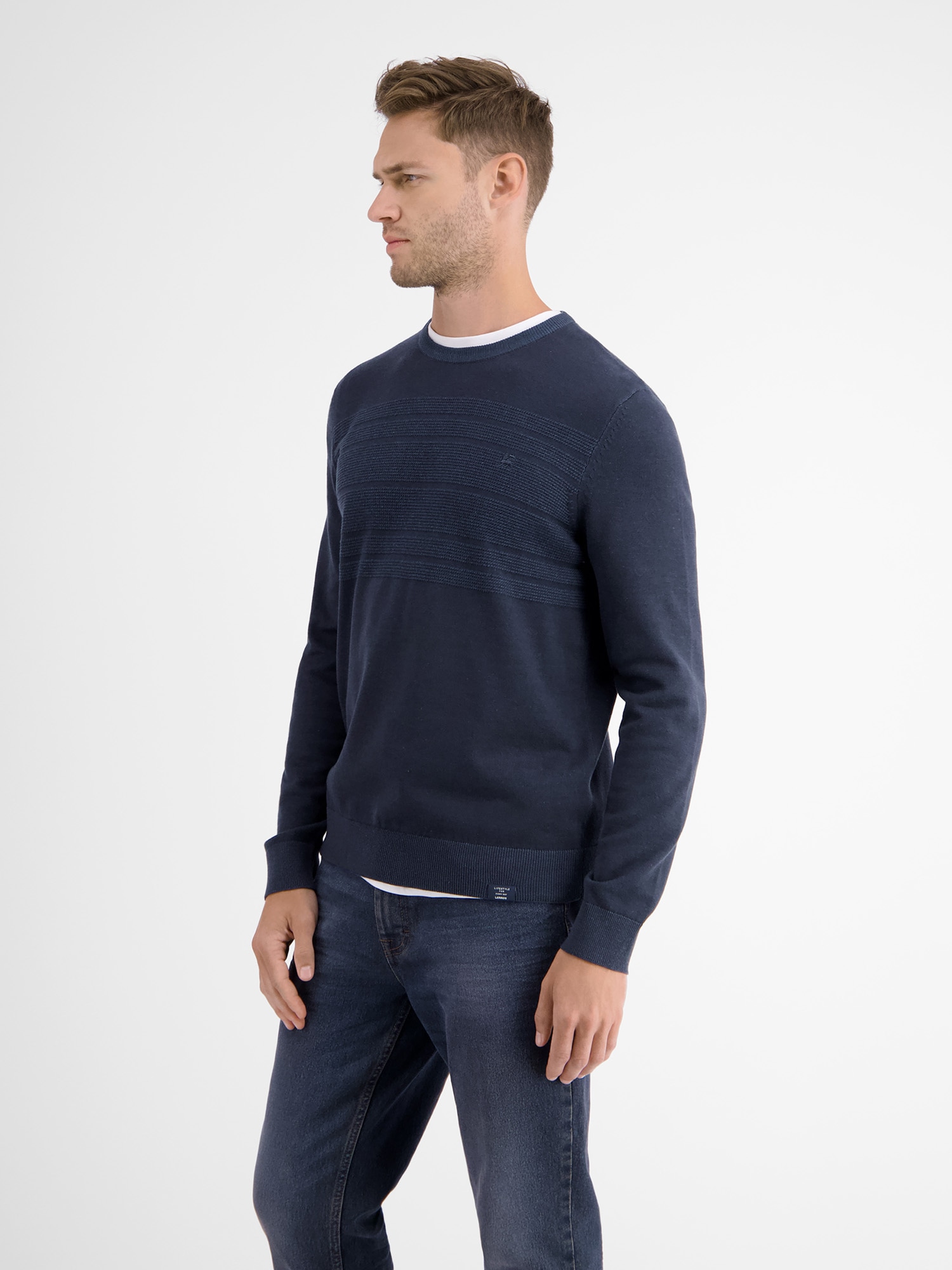 LERROS Strickpullover »LERROS Strickpullover, tonal gestreift«