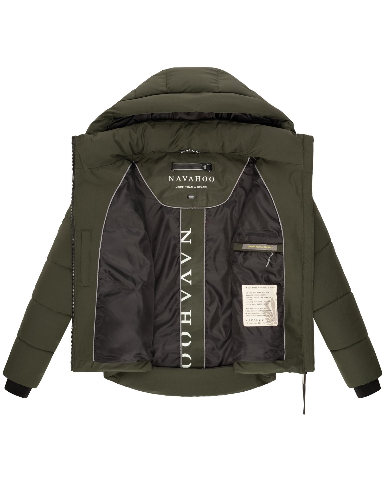 Navahoo Steppjacke »Lachperle XIV«, mit Kapuze, Kurze gesteppte Damen Winterjacke mit hohem Kragen und Kapuze