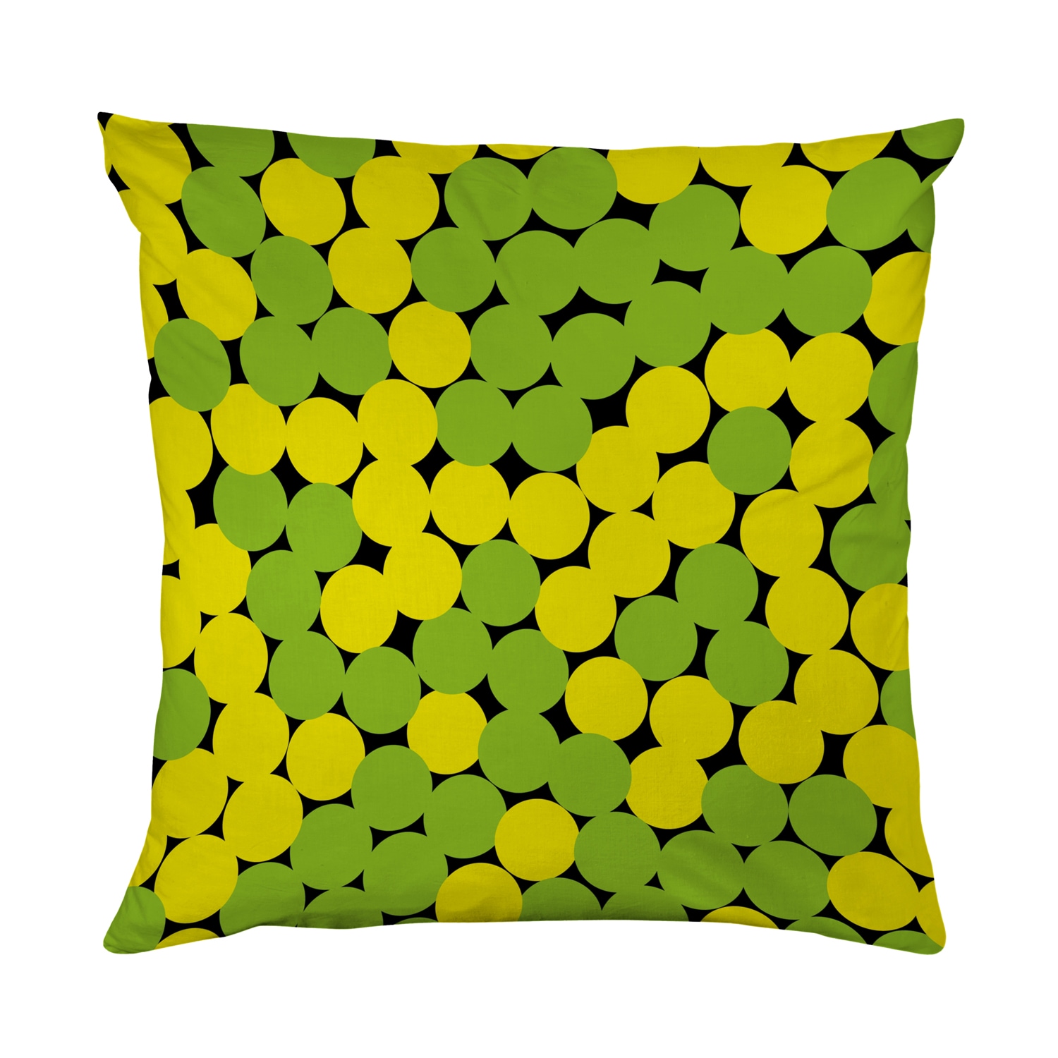queence Dekokissen "Kreise gelb und grün" Beidseitig bedruckte Kissenhülle, Kissen 40x40cm, inkl. Reißverschluss