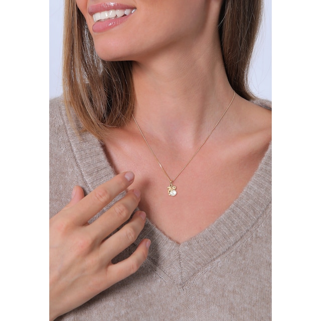 Elli Perlenkette »Anhänger Engel mit Süßwasserzuchtperle 925 Silber« kaufen  | BAUR