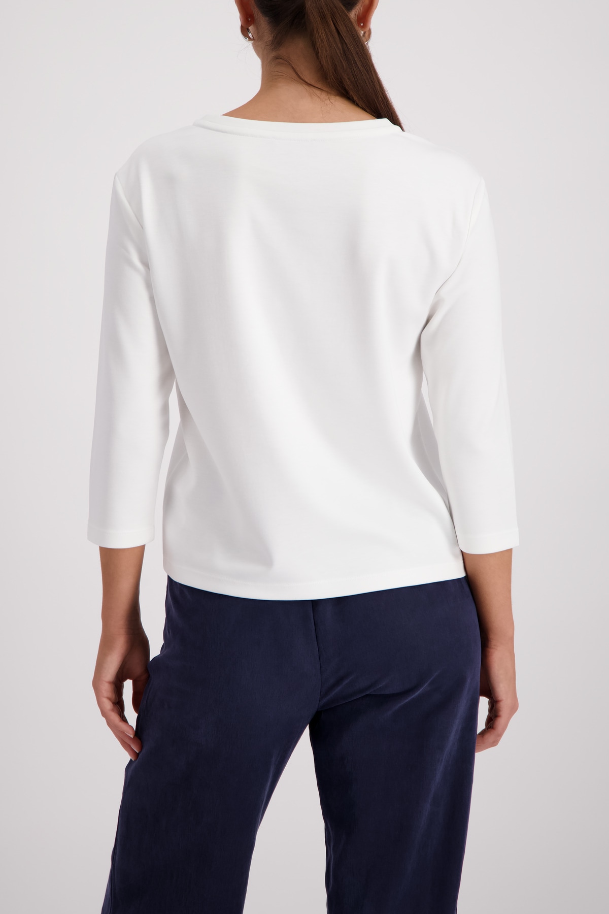 Monari Sweatshirt , Rundhalsausschnitt, Prägedruck mit Strasssteinen, Regular Fit
