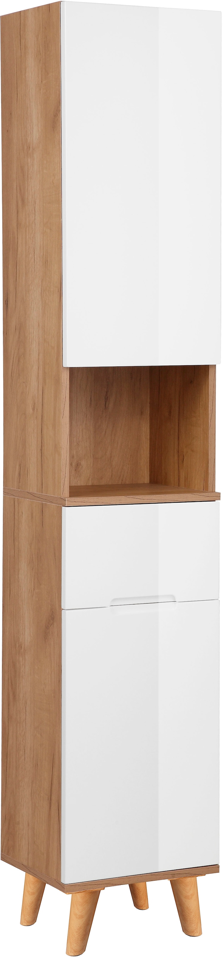 1 mit Design Hochschrank Türen Stauraum«, Schublade, Breite andas 2 viel Badschrank und Badmöbel, skandinavisches 35cm | BAUR »Lund
