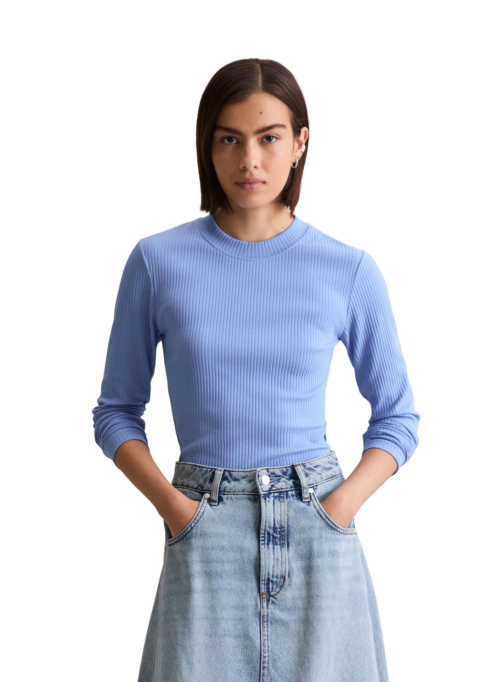 Marc OPolo DENIM Langarmshirt "aus Rippjersey" günstig online kaufen