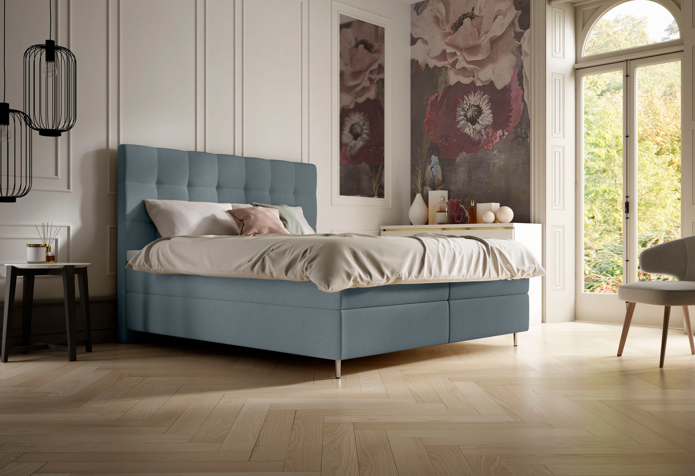 Schlaraffia Boxspringbett »Aida«, inklusive GELTEX® Next Topper, Metallfuß in chrome