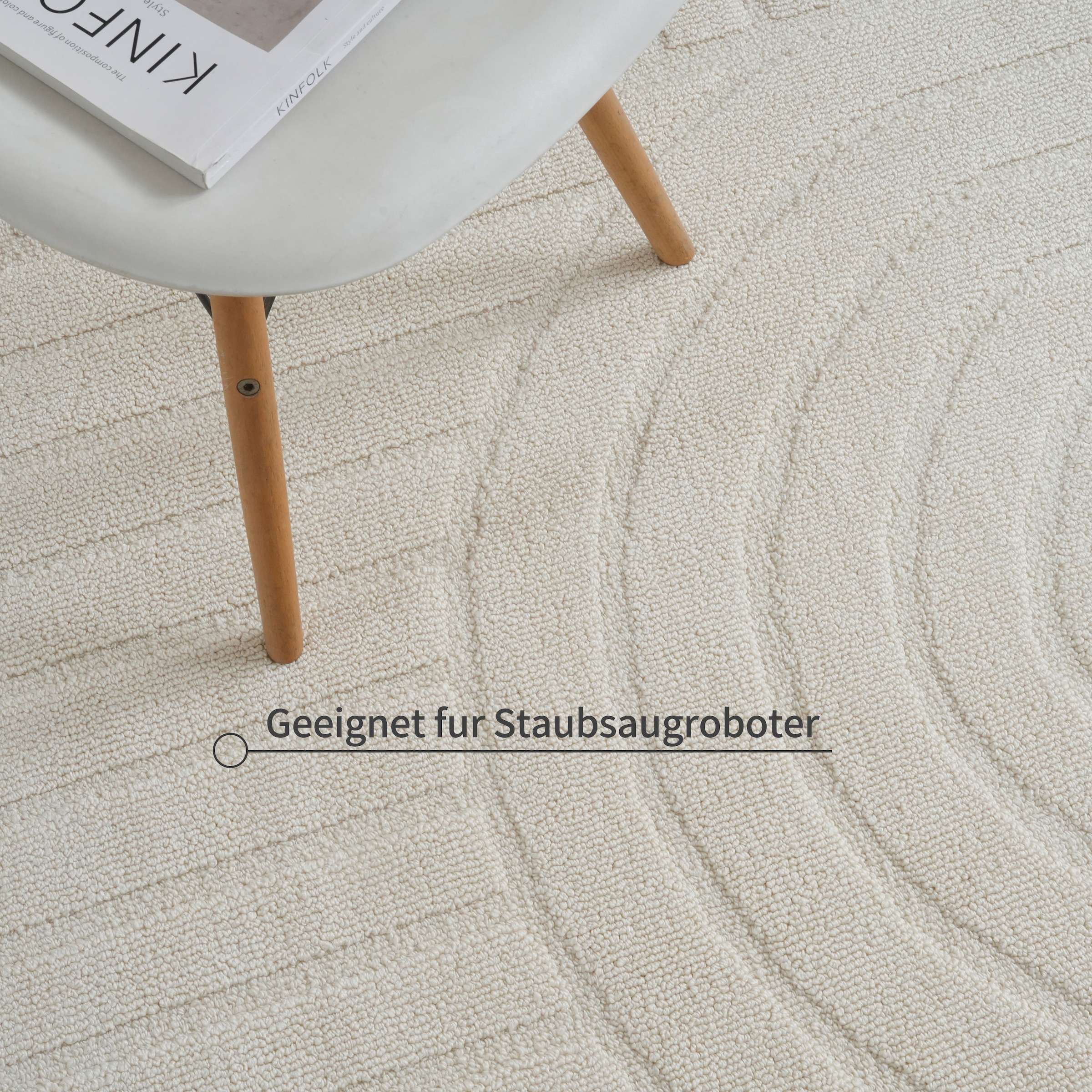 OTTO home Teppich »Neele, Boho-Design, Hoch-Tief, waschbar« rechteckig 12 mm Höhe 3D Optik, Skandinavisch, Designteppich, Wohnzimmer, Schlafzimmer