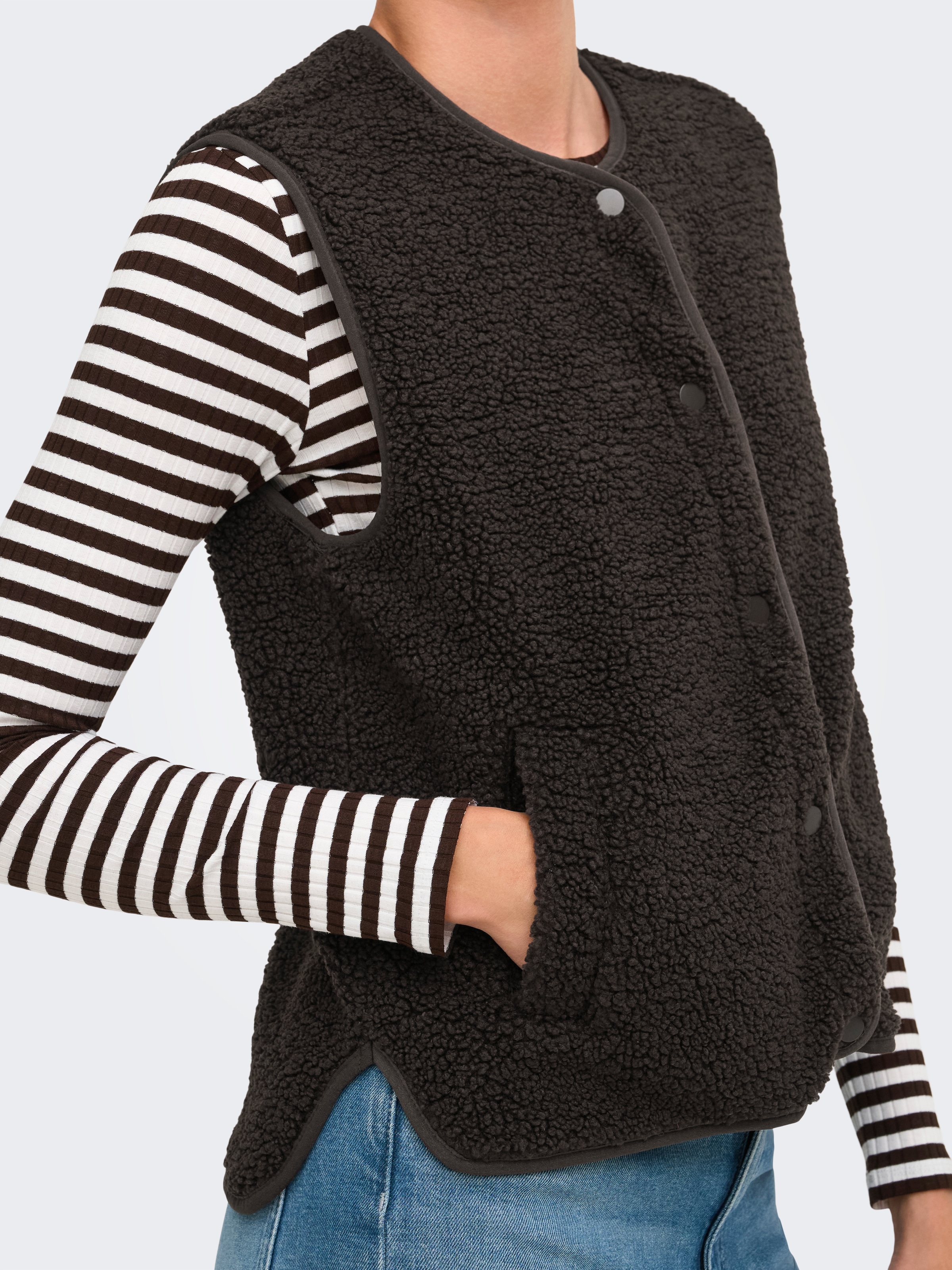 JDY Plüschweste »JDYSIMINA TEDDY WAISTCOAT OTW QIQ NOOS« Kunstfaser,