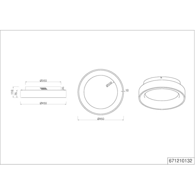 TRIO Leuchten LED Deckenleuchte »GIRONA«, 1 flammig-flammig, mit Switch  Dimmer dimmbar über Wandschalter, 3000K, 3100 Lm | BAUR