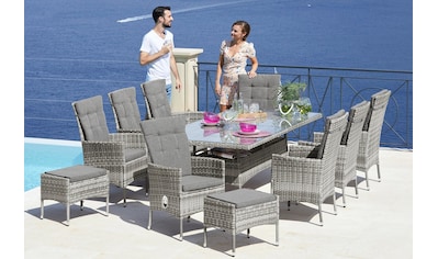 Garten-Essgruppe »Belluno«, (Set, 17 tlg., 8x Sessel, 1x Tisch 200x100 cm, inkl....