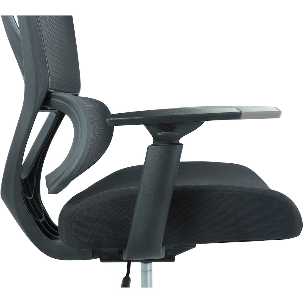Places of Style Bürostuhl »Andora, moderner ergonomischer Schreibtischstuhl«, Netzstoff, verstellbare Armlehne & Kopfstütze, Lendenwirbelstütze