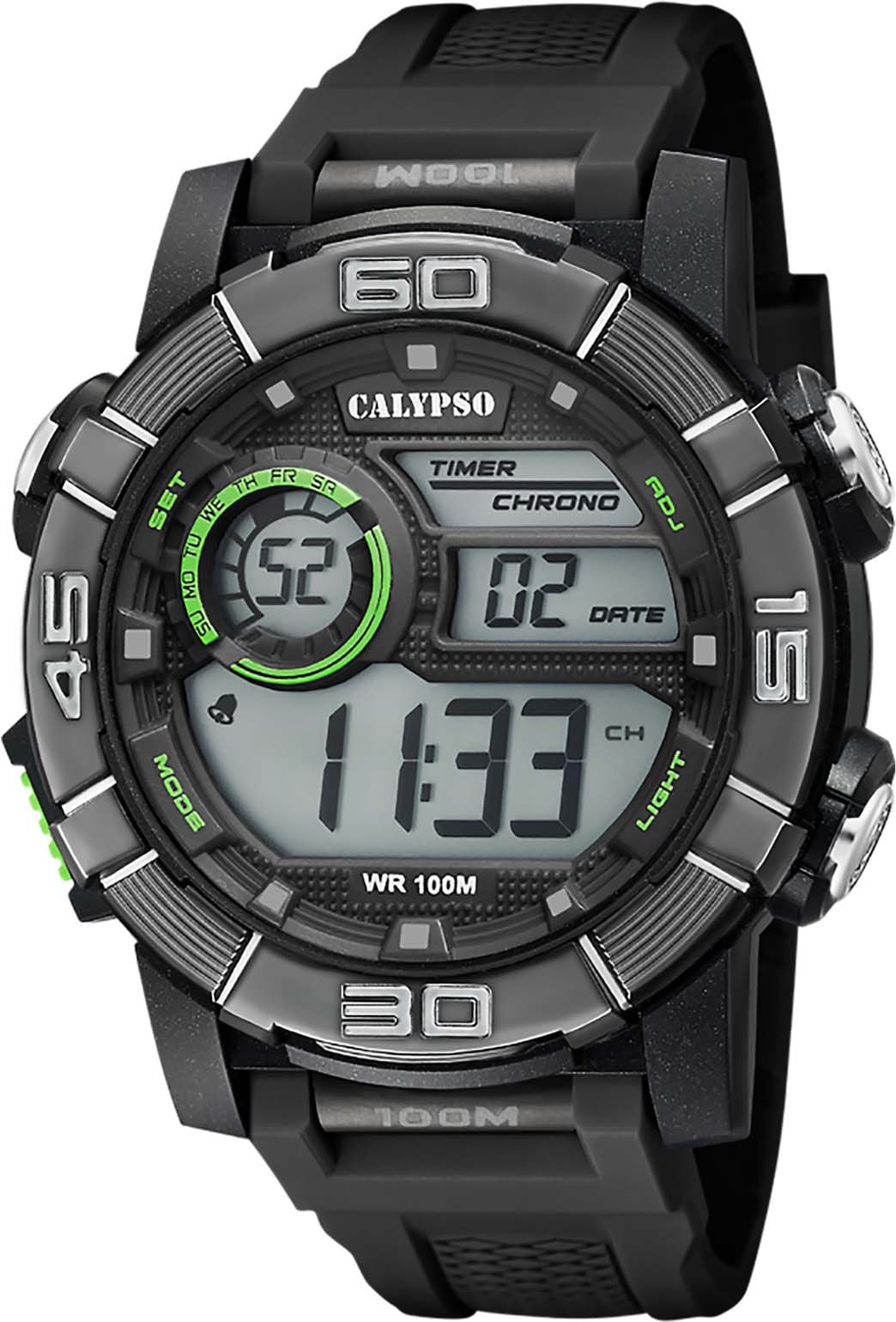 CALYPSO WATCHES Chronograph »X-Trem, K5818/4«, Armbanduhr, Quarzuhr, Herrenuhr, Datum, Digitalanzeige, Stoppfunktion