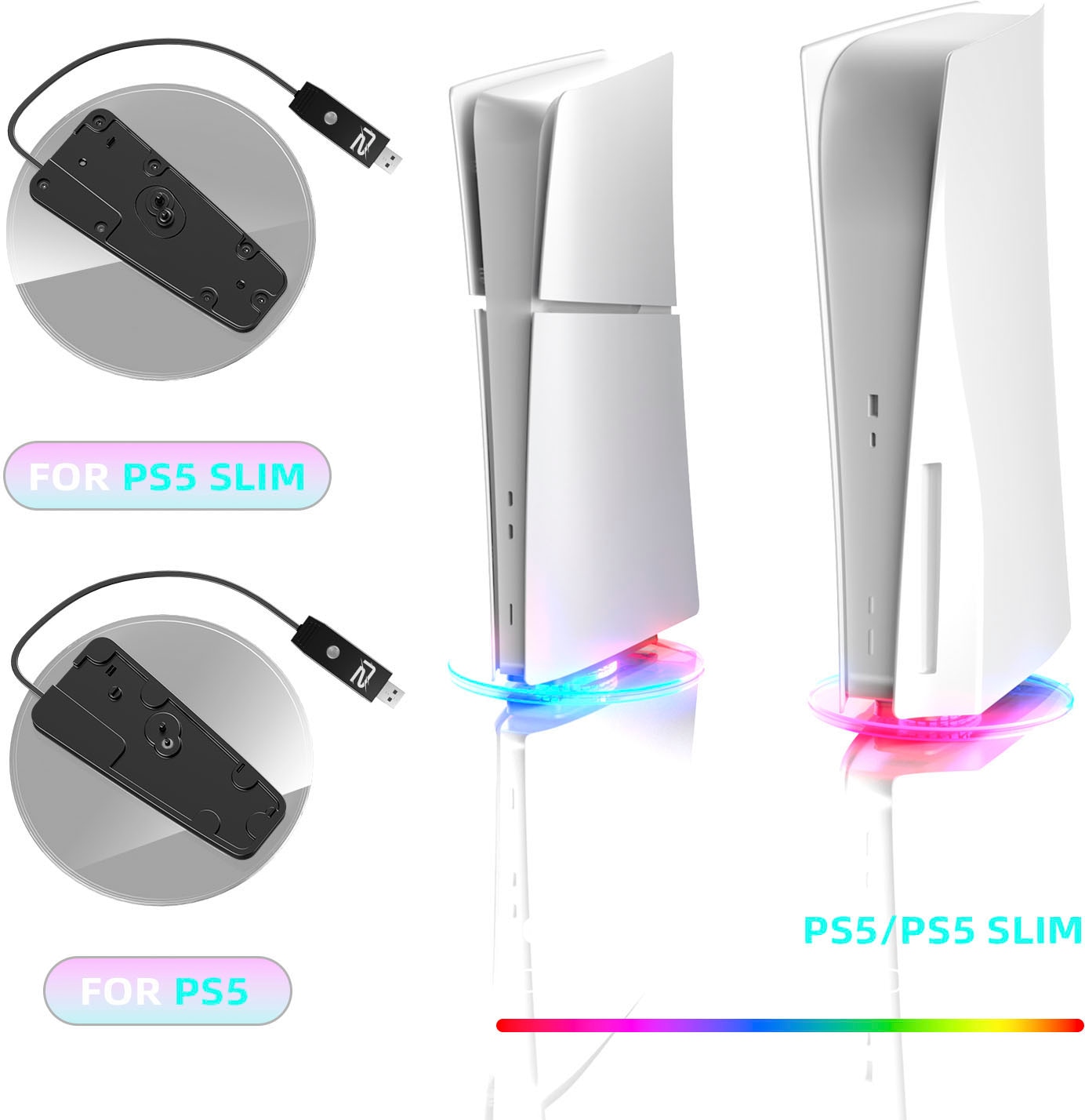 Ready2gaming Standfuß »Transparenter Standfuß für die PlayStation 5 mit RGB Beleuchtung«