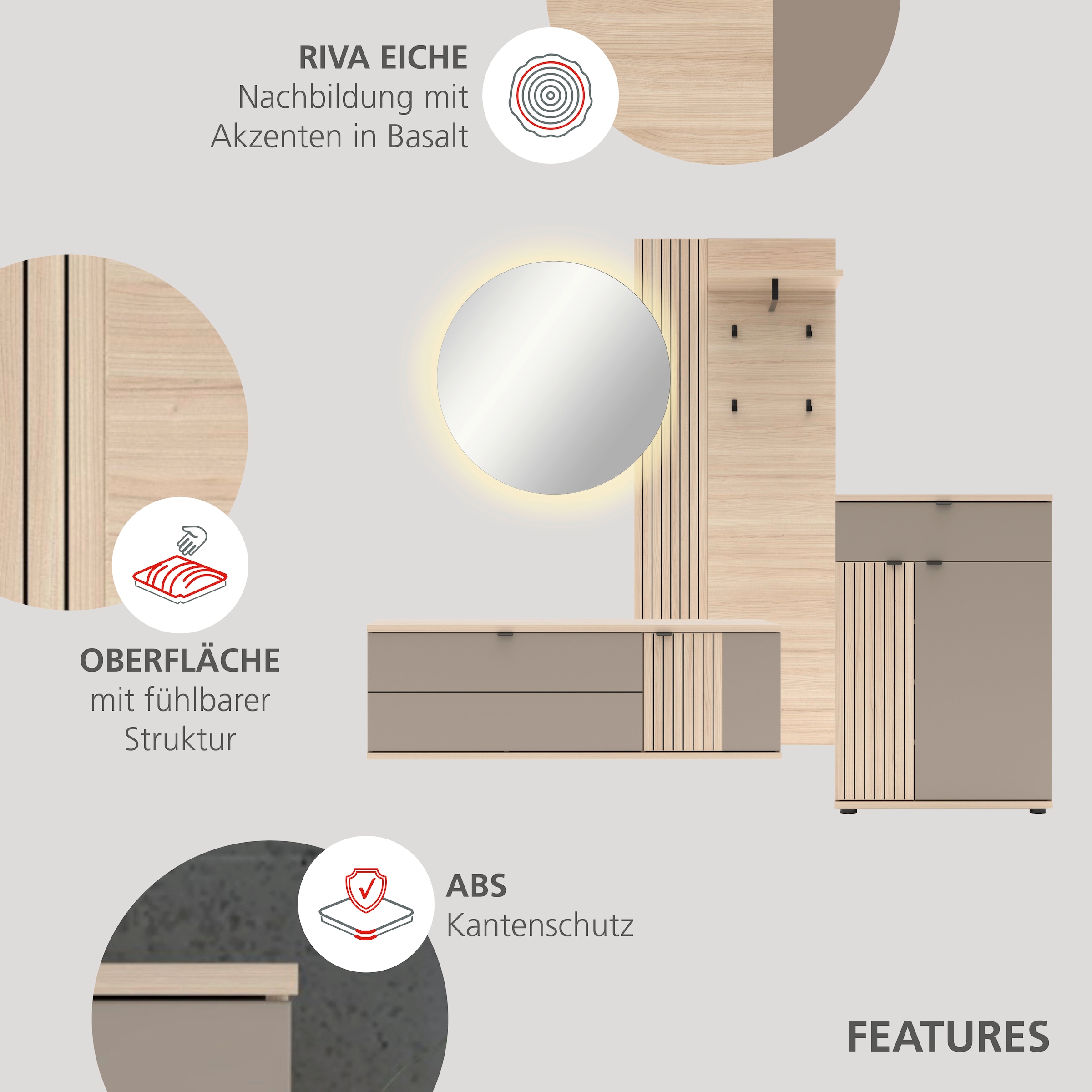 Innostyle Hängeschuhschrank »PISA Hängeschuhschrank« 1 Stk. tlg. Soft Close, AB- Kante, 1 Klappe, 4 Fächer