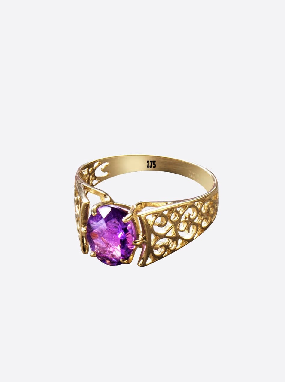 LADY Damen Fingerring, 18, Glas Gold Metall, gold, Glas, Gold, Metall, Fingerringe