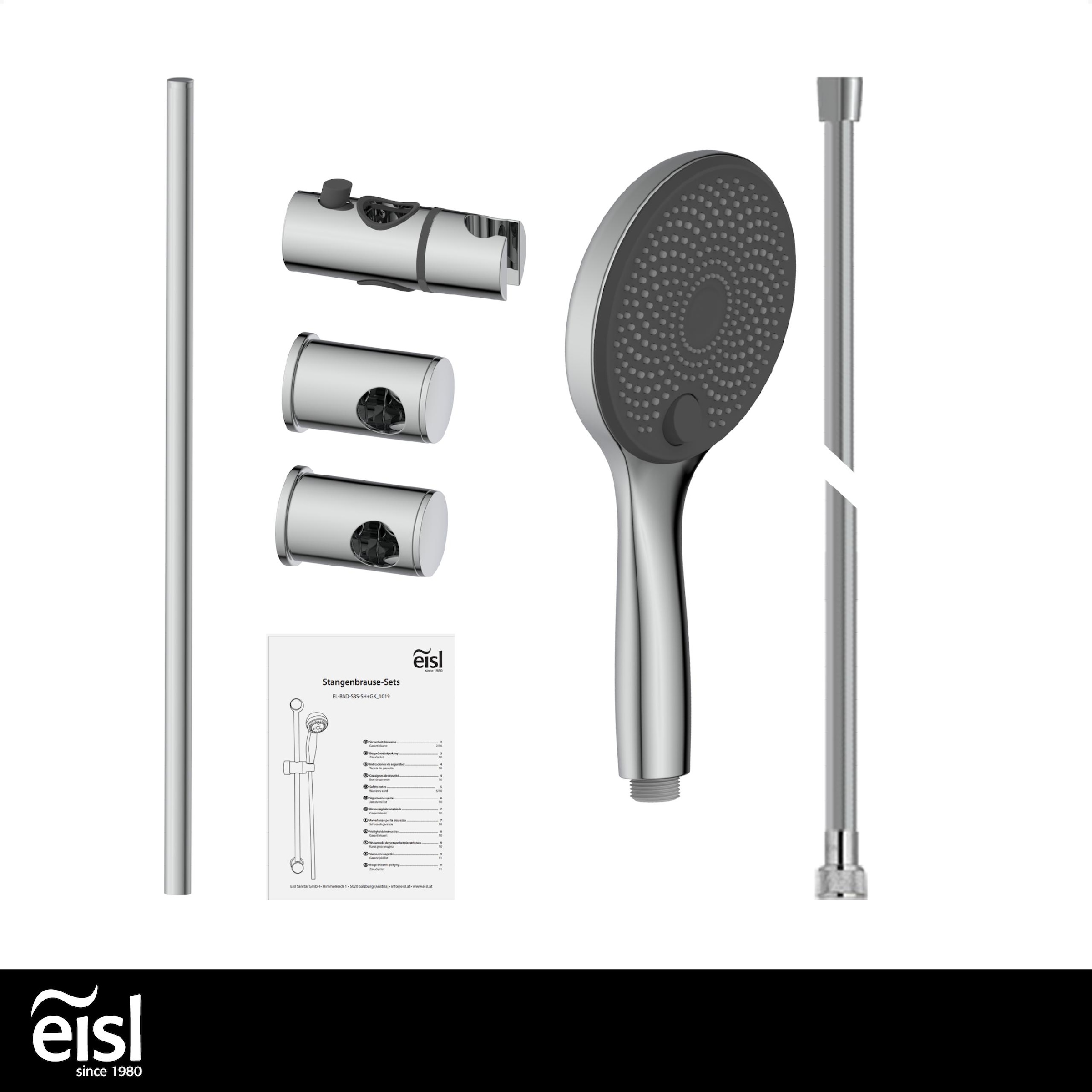 Eisl Stangenbrause-Set »GRANDE VITA«, (1 tlg.), Höhenverstellbar / 3-fach verstellbar / Antikalk / wassersparend
