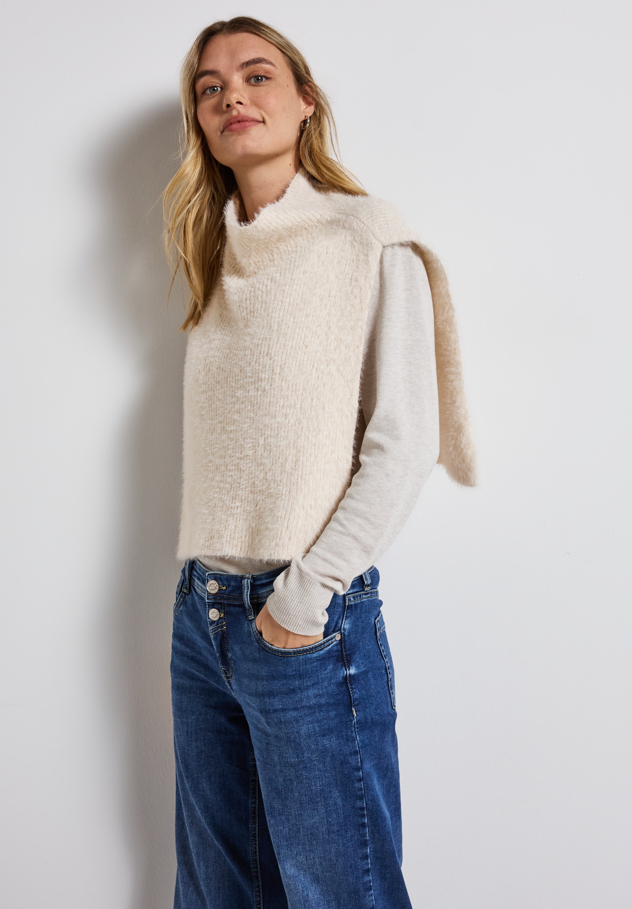 Thumbnail - STREET ONE Strickponcho, mit Federgarn