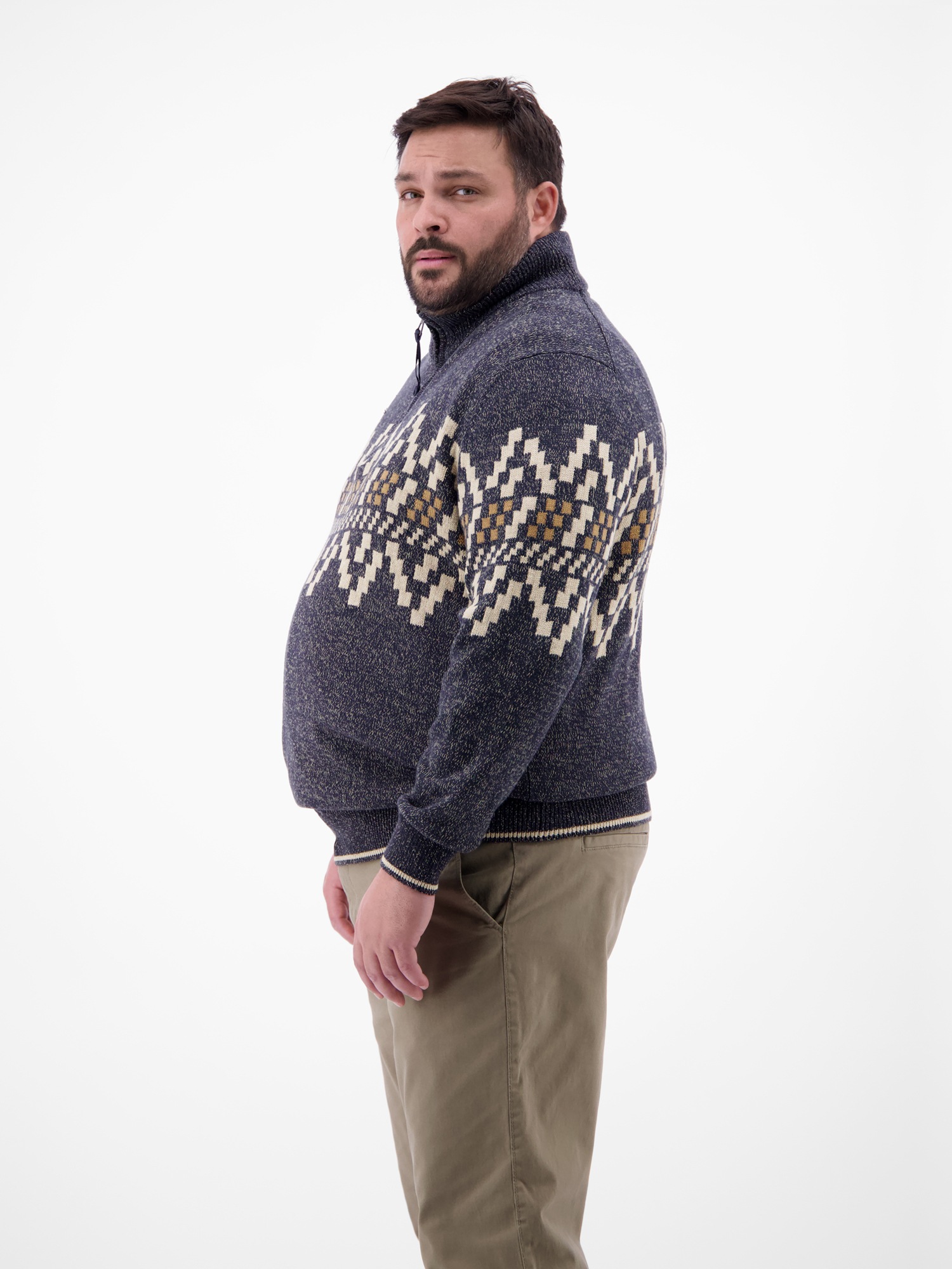 Thumbnail - LERROS Norwegerpullover "LERROS Troyer mit Norwegermuster in Übergrößen"